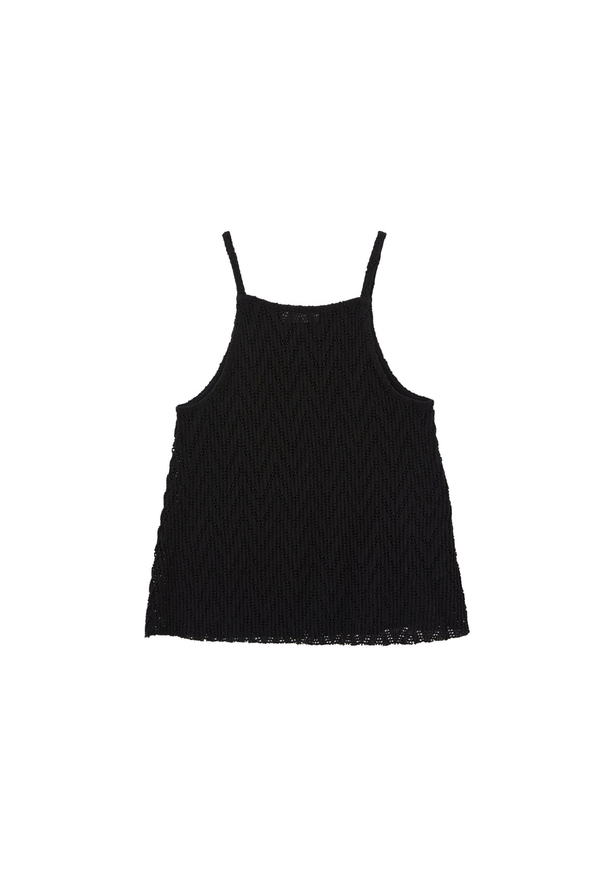 Halter Neck Cotton Tank Top - Black