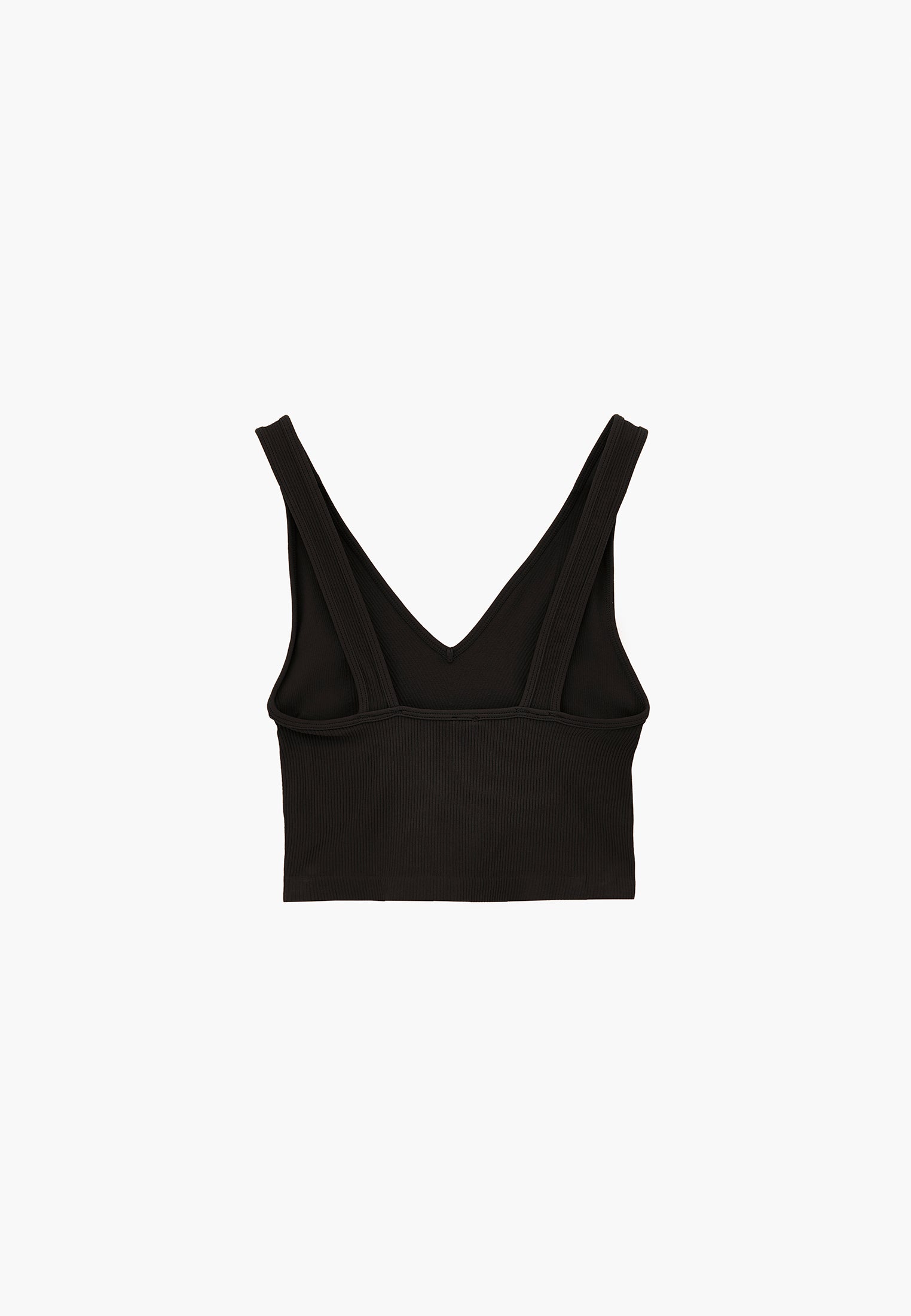 V Neck Bodycon Top - BLACK