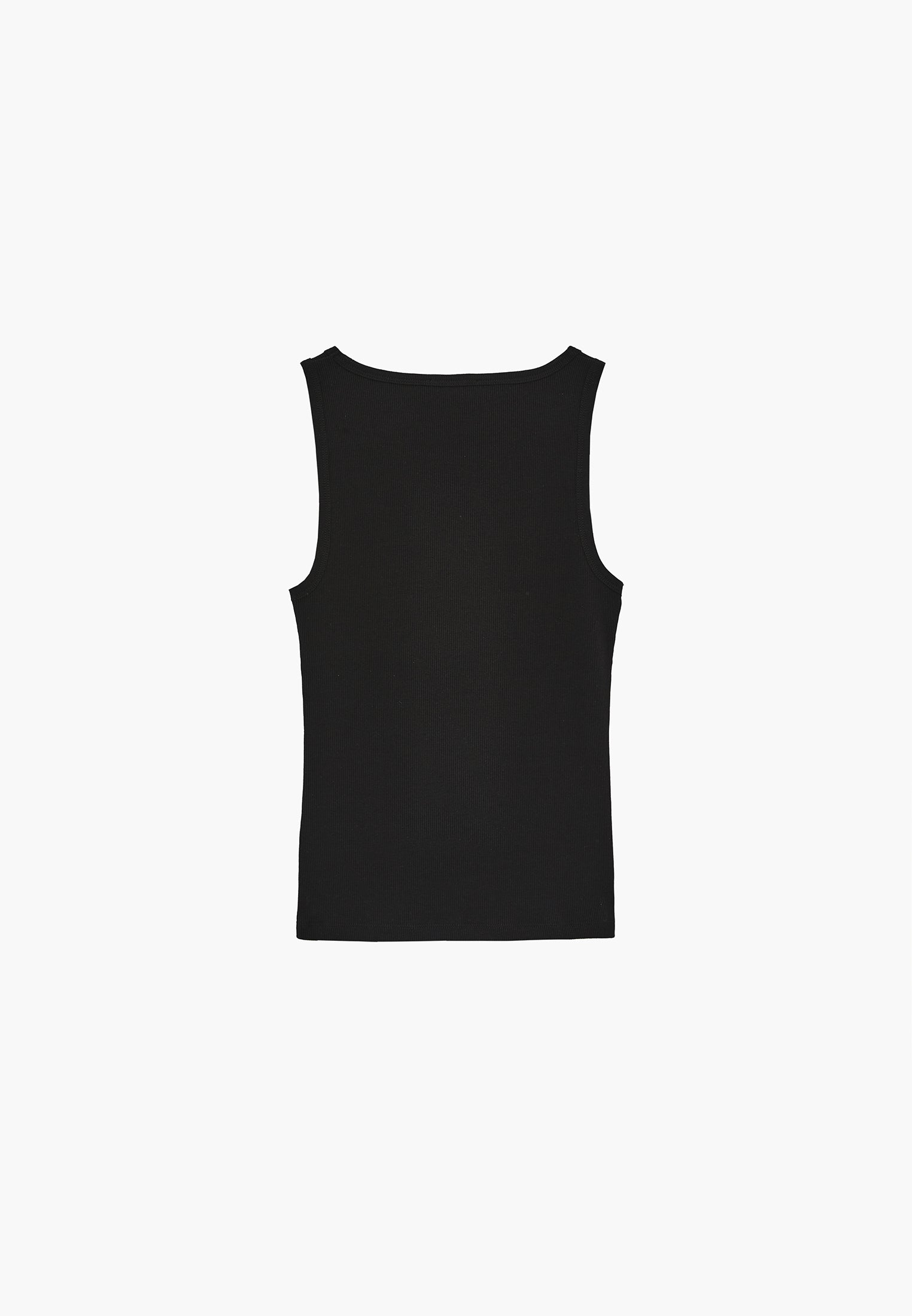 Sleeveless Bodycon Tank Top with Square Neckline - BLACK