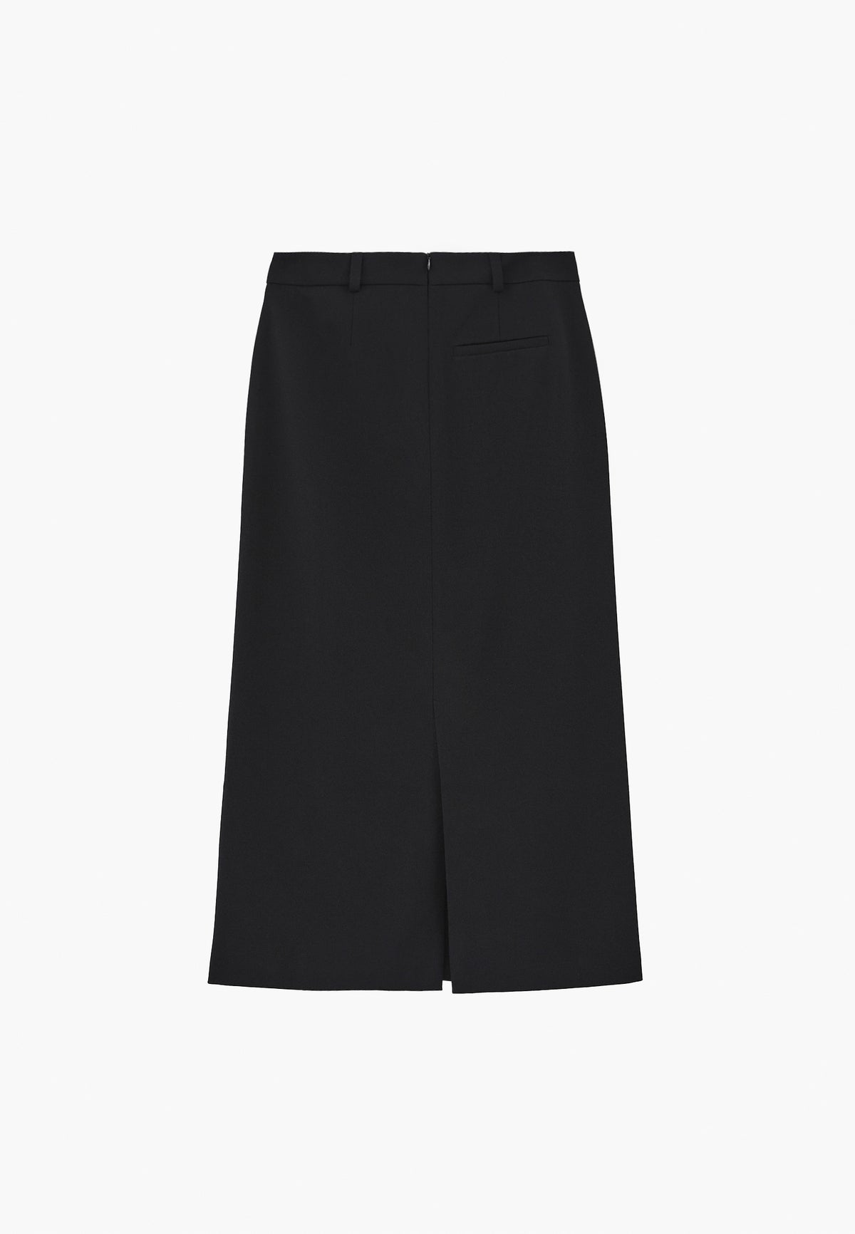 Cut-Out Ultra High Waist Long Skirt - Black