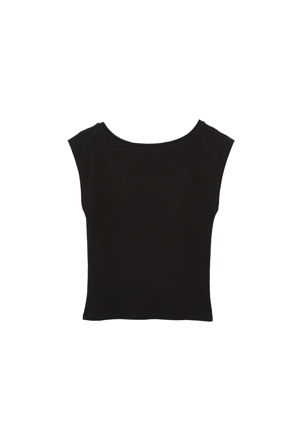Boat Neck Short Sleeve T-Shirt - Black