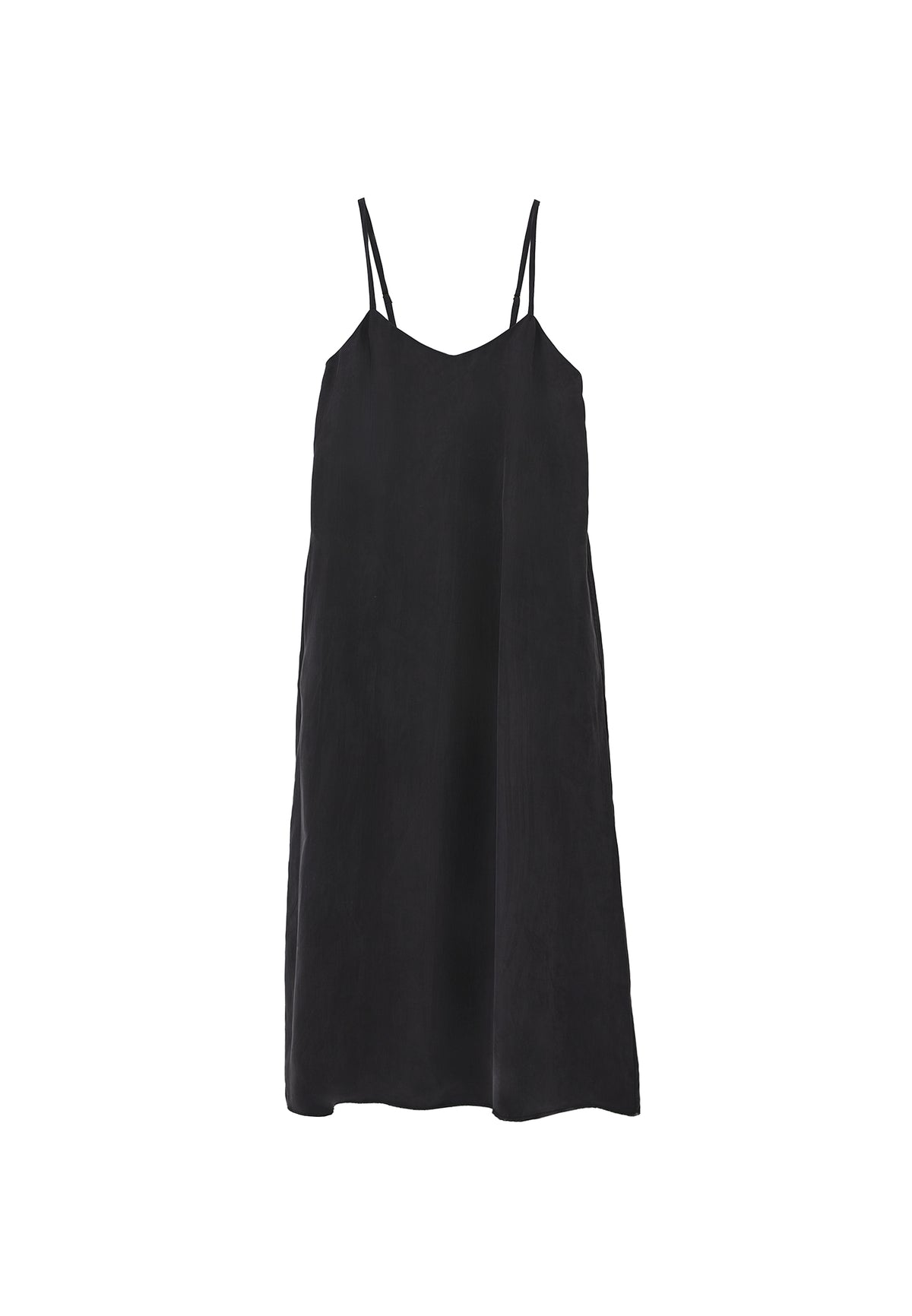 V Neck Strappy Dress - Black
