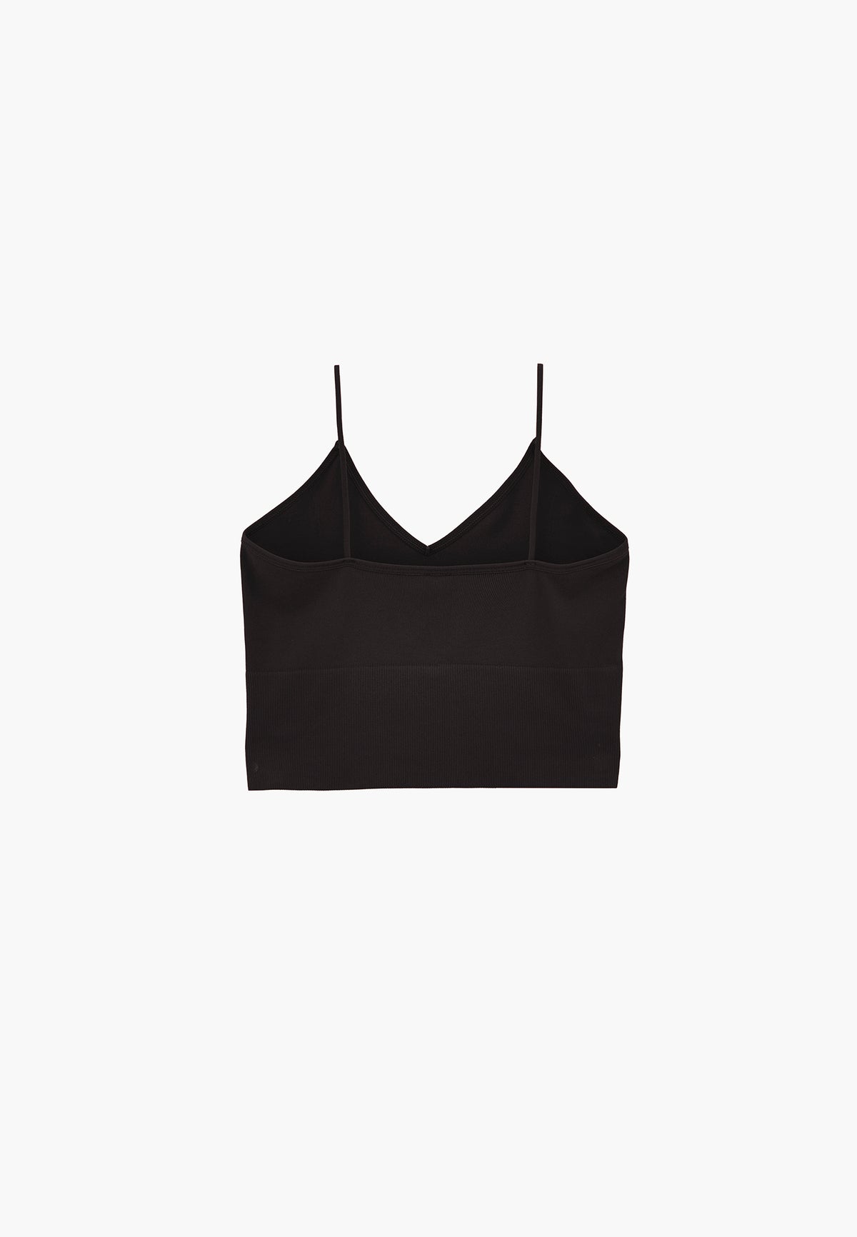 V-Neck Cropped Top - BLACK