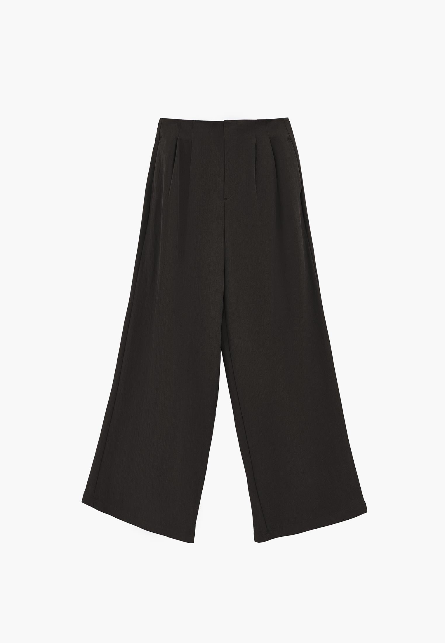 Wide Leg Wide Leg Pants - BLACK