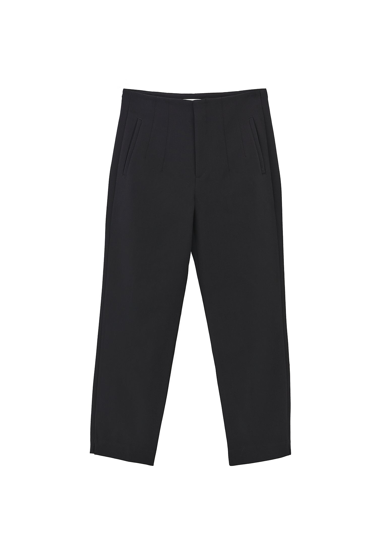 High waist carrot cut trousers - BLACK
