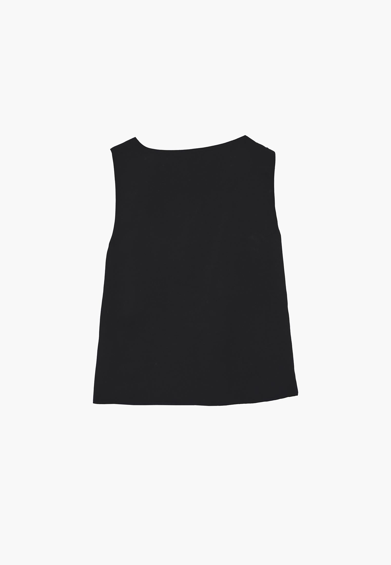 Boat Neck Blouse With Bow Detail - BLACK