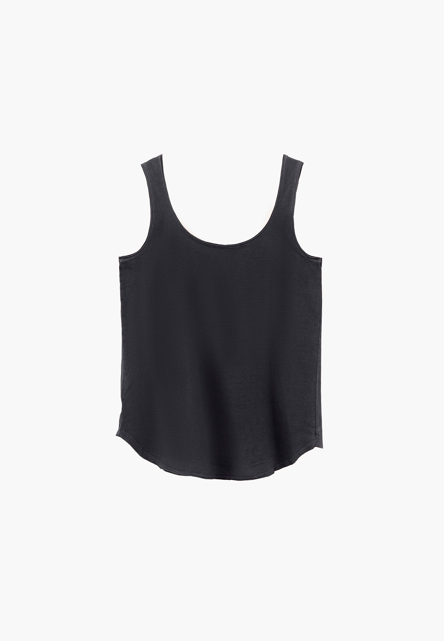 U Neck Loose Fit Tank - BLACK