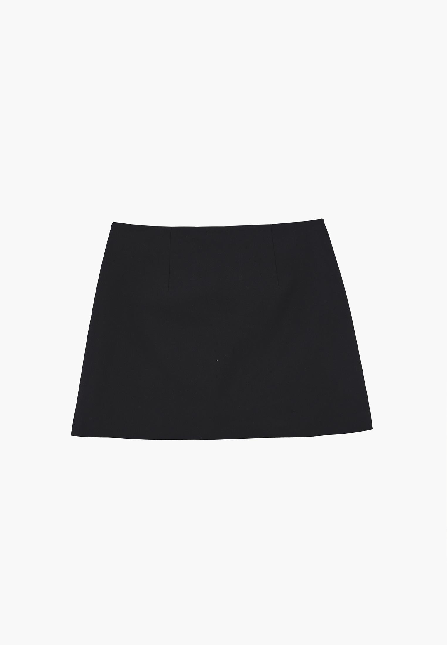 Ultra High Waist Slim Shorts With Zipper Detail - BLACK