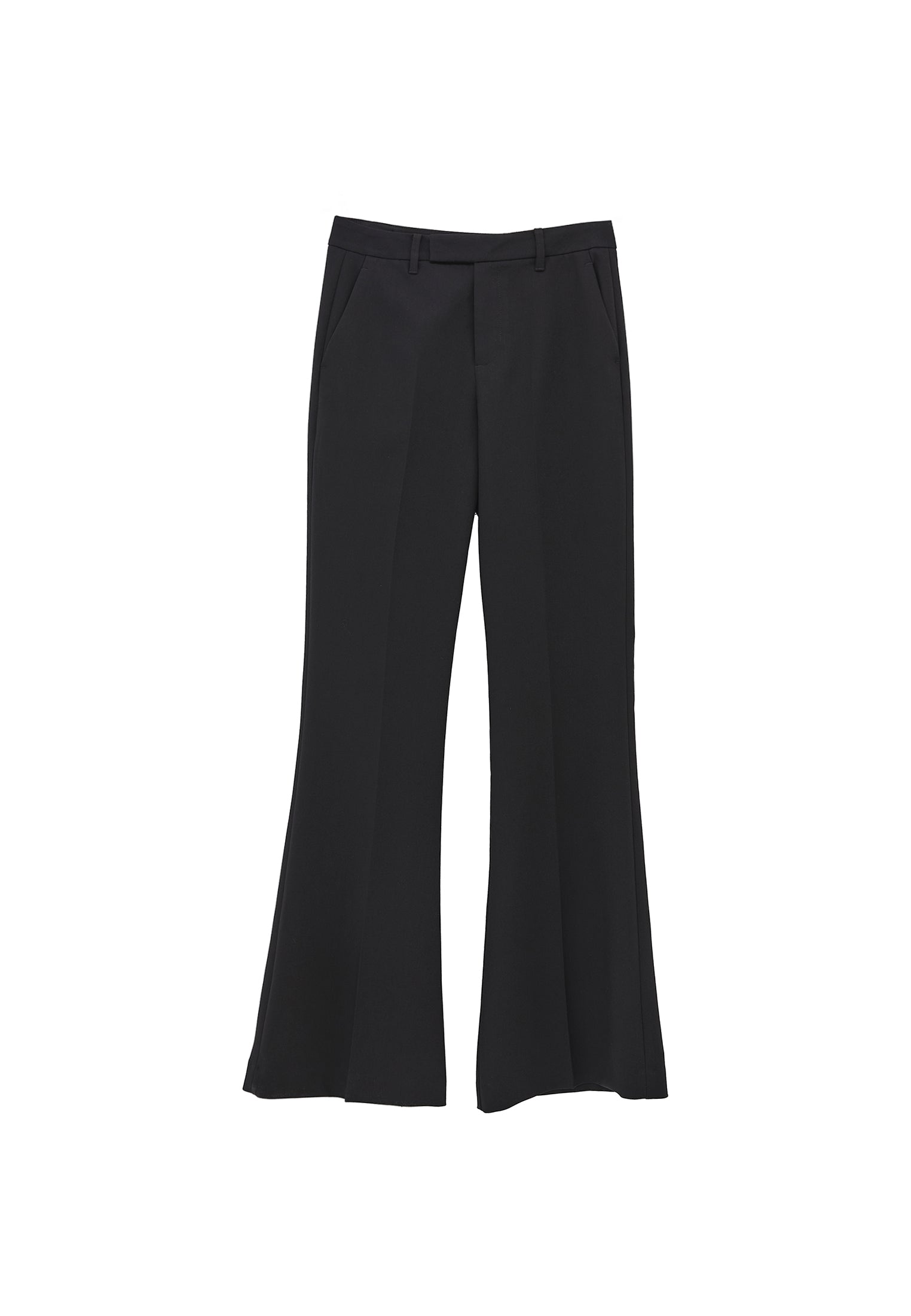 Spanish flare high waist pants - BLACK