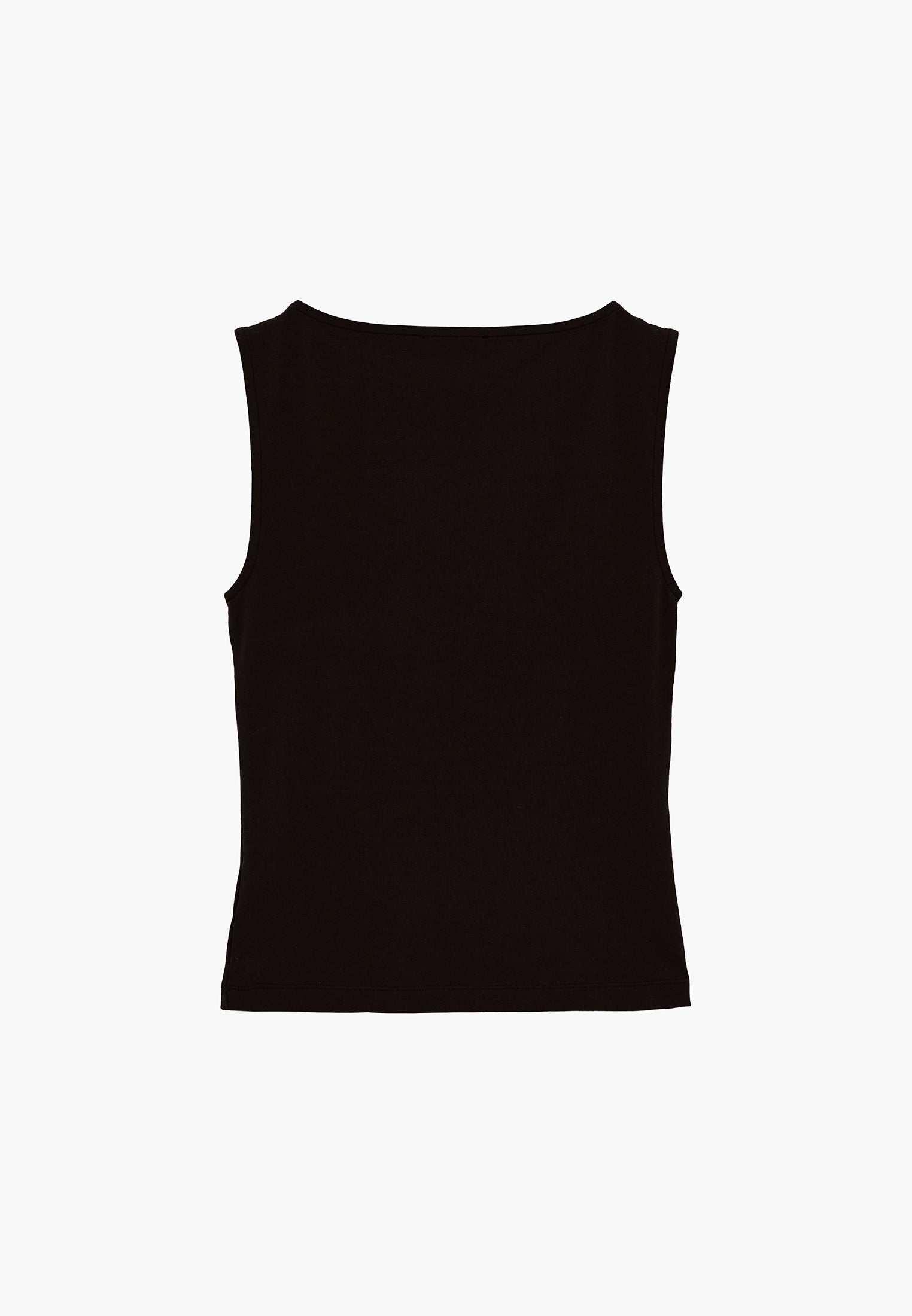 Boat Neck Tank Top - BLACK