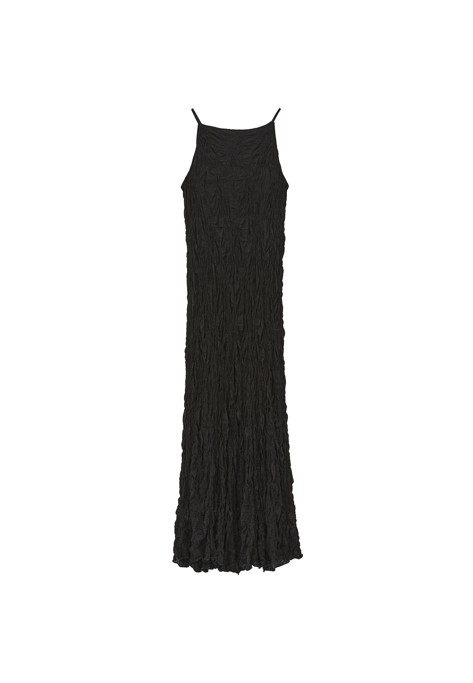 LACED LONG DRESS - BLACK