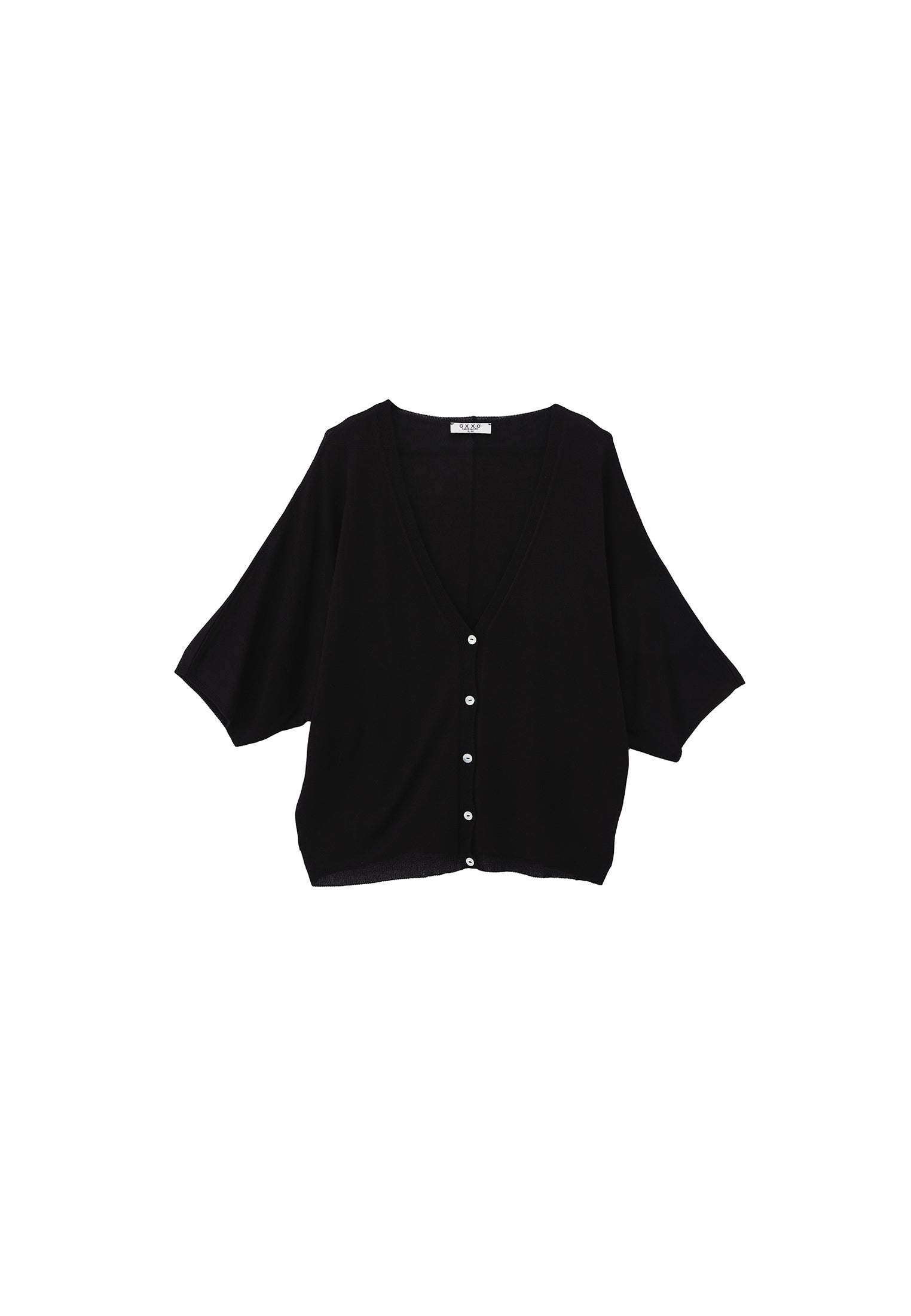Tunic Cardigan Women Long Sleeve Batwing Sleeve - BLACK