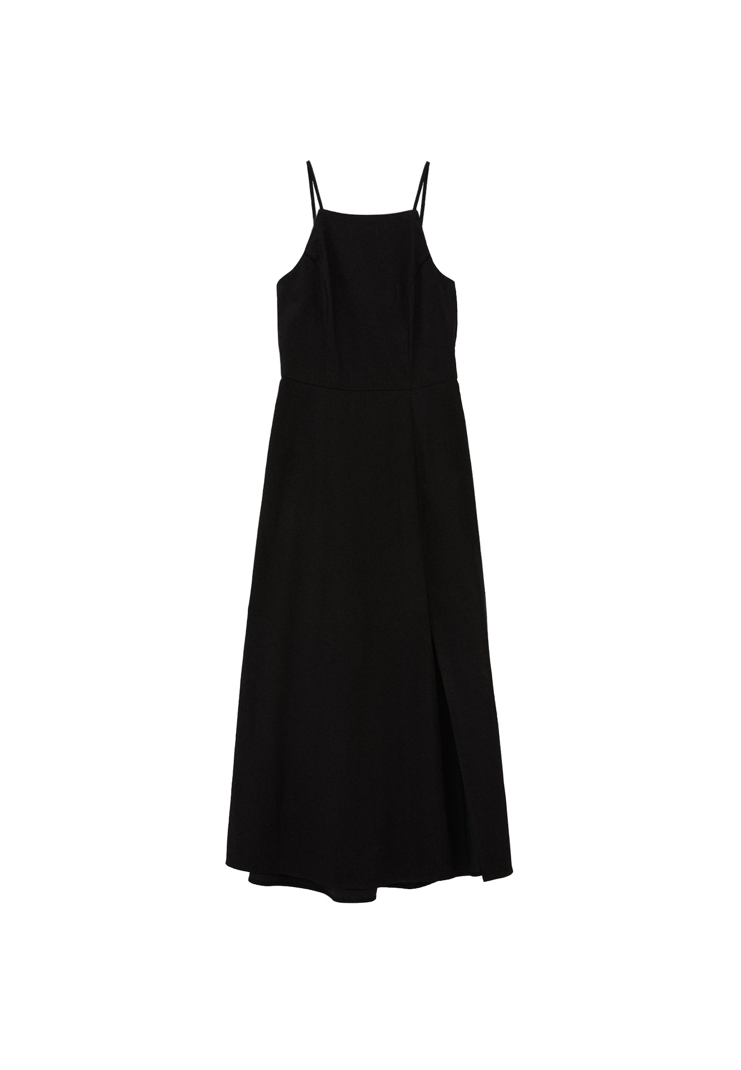 Halter Neck Long Dress - BLACK
