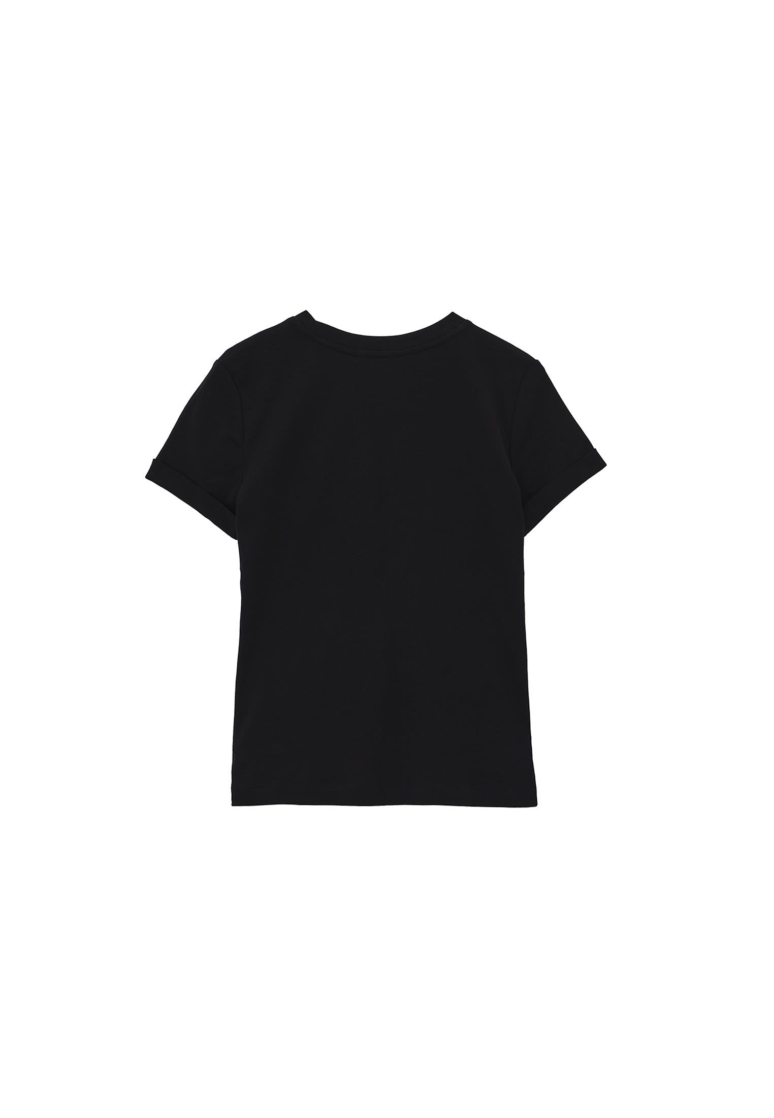 Women's Crew Neck Short Sleeve T-Shirt - BLACK