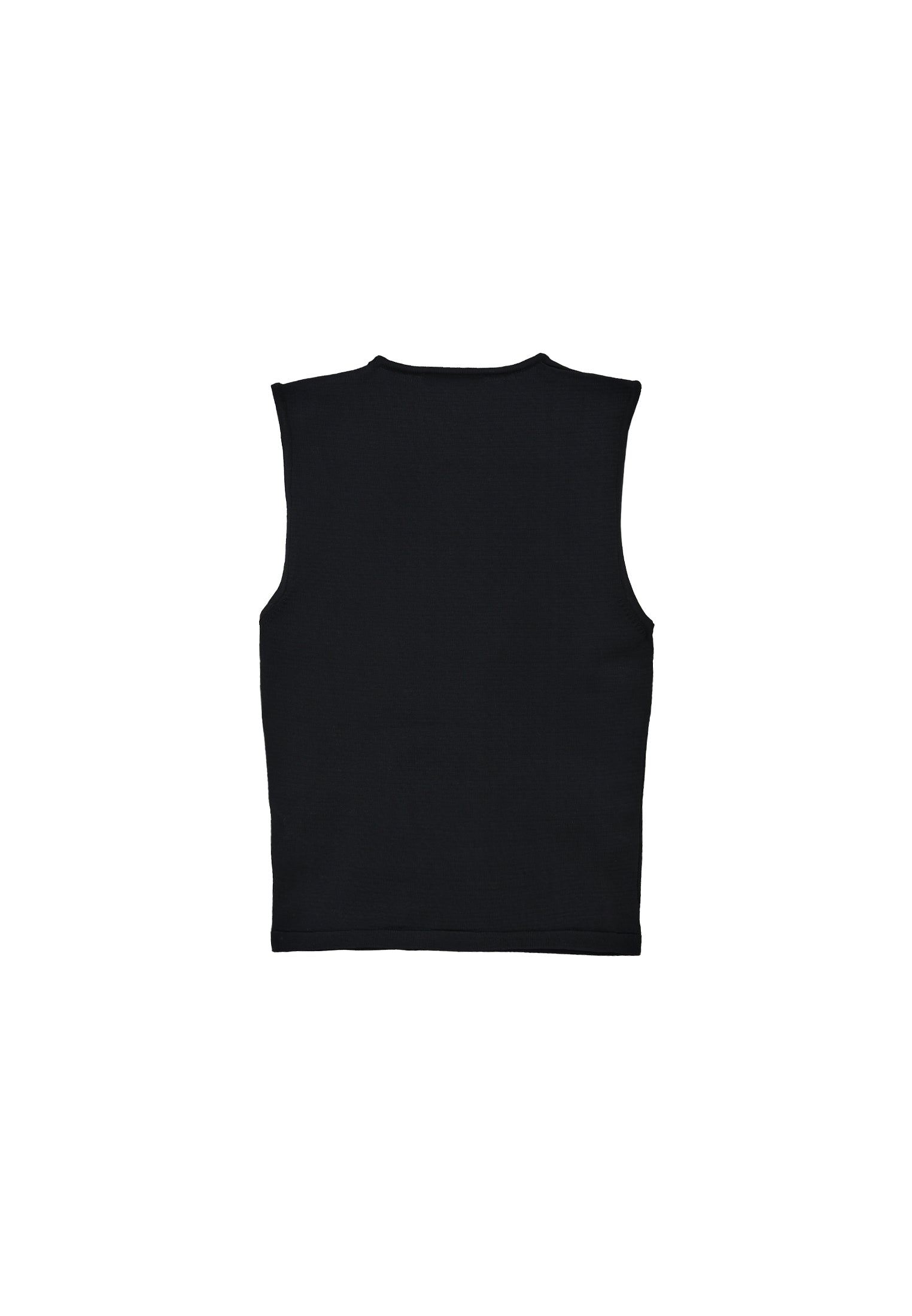 V Neck Sleeveless Bodycon Tank Top - BLACK