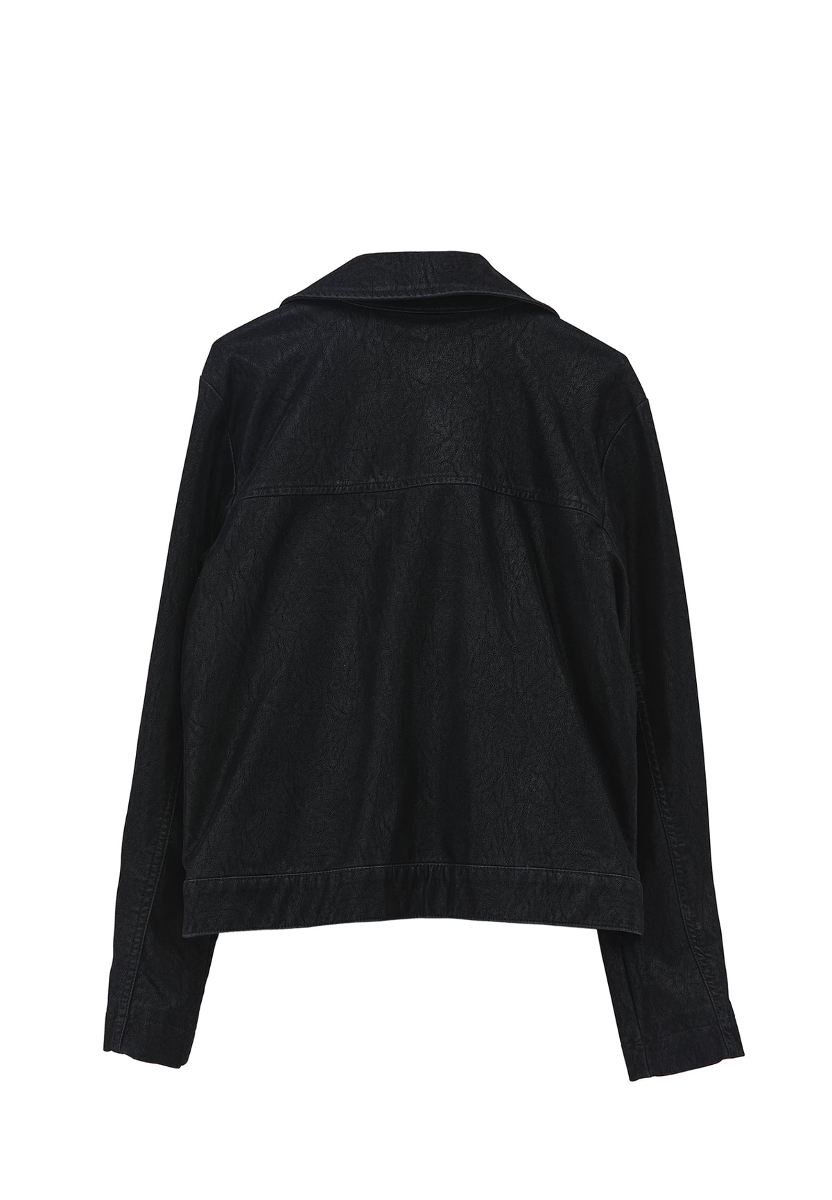 Slim Suede Jacket With Pocket Details - Black
