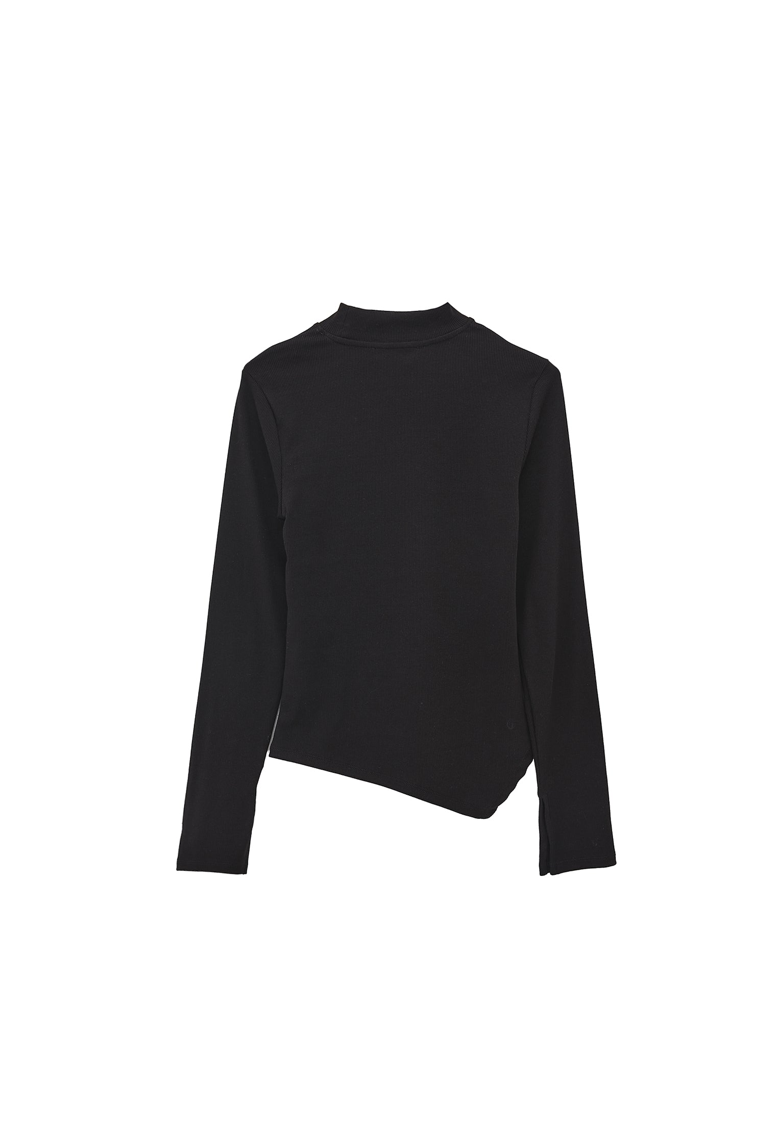Long Sleeve T-Shirt With Cut Out Details - BLACK