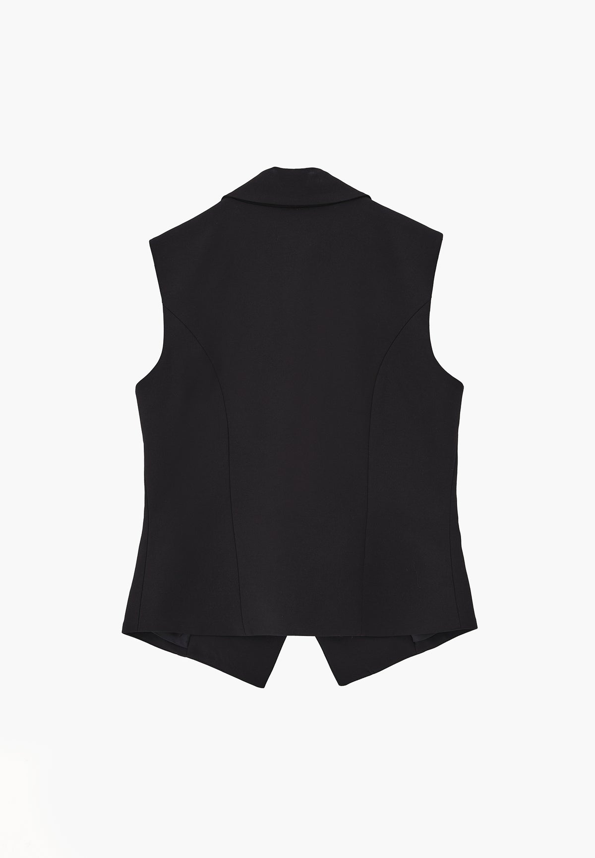 Double-Breasted Collar Buttoned Vest - BLACK