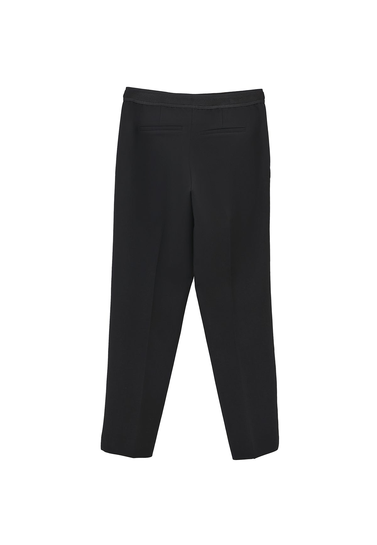 Slim Fit High Waist Pants - Black