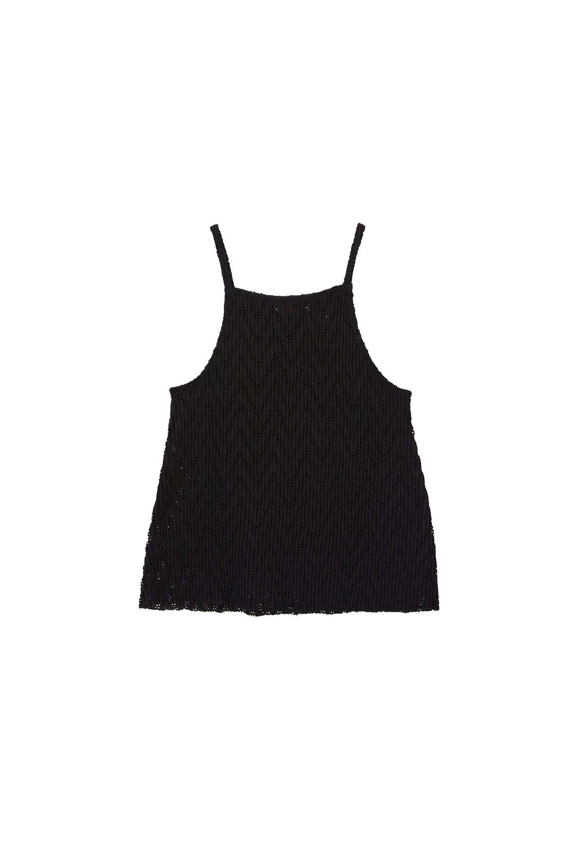 Halter Neck Cotton Tank Top - Black