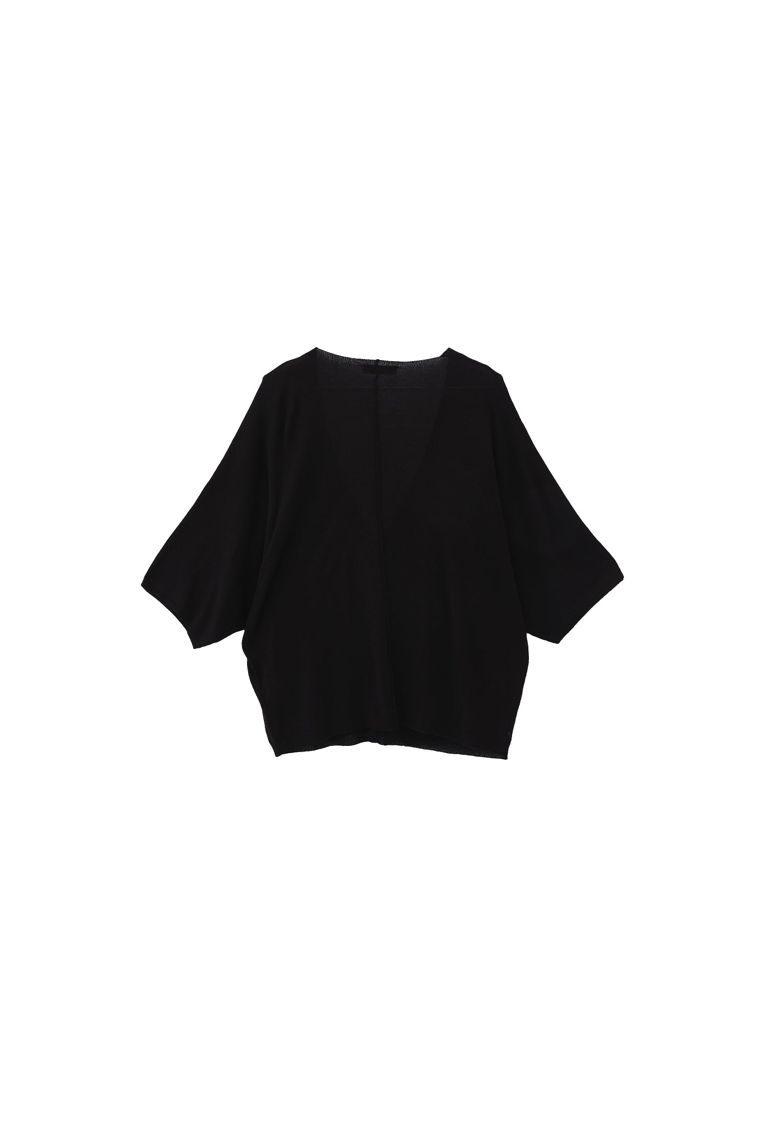 Tunic Cardigan Women Long Sleeve Batwing Sleeve - BLACK