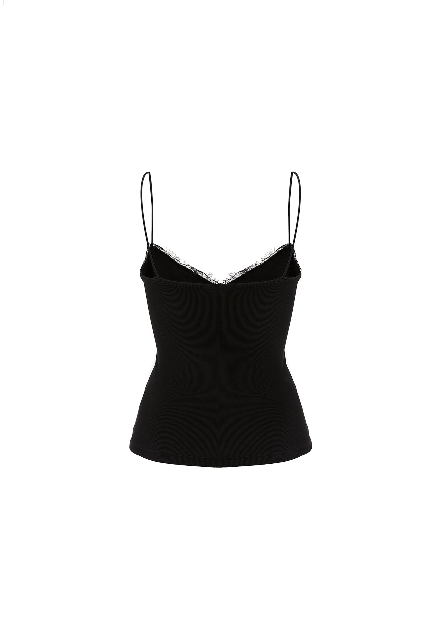 V Neck Strap Tank Top - BLACK