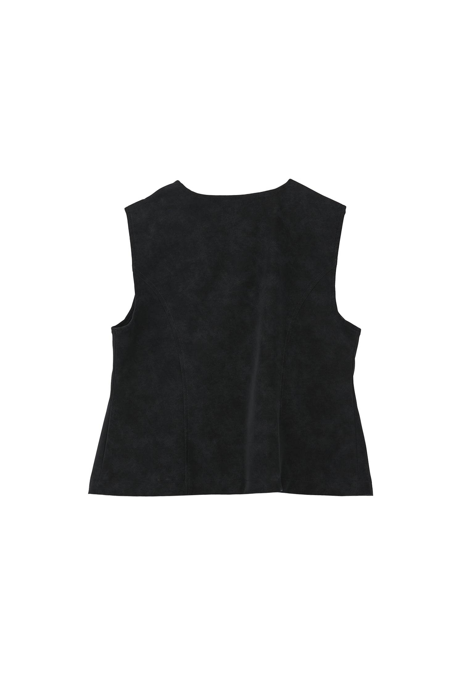 TIE SUEDE VEST - BLACK