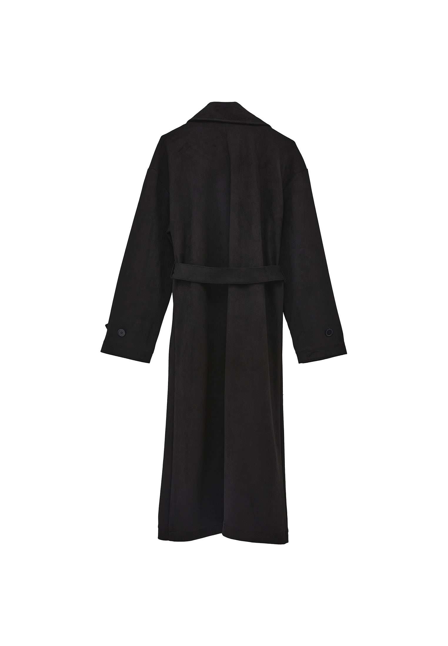 SUEDE TRENCHCOAT - BLACK