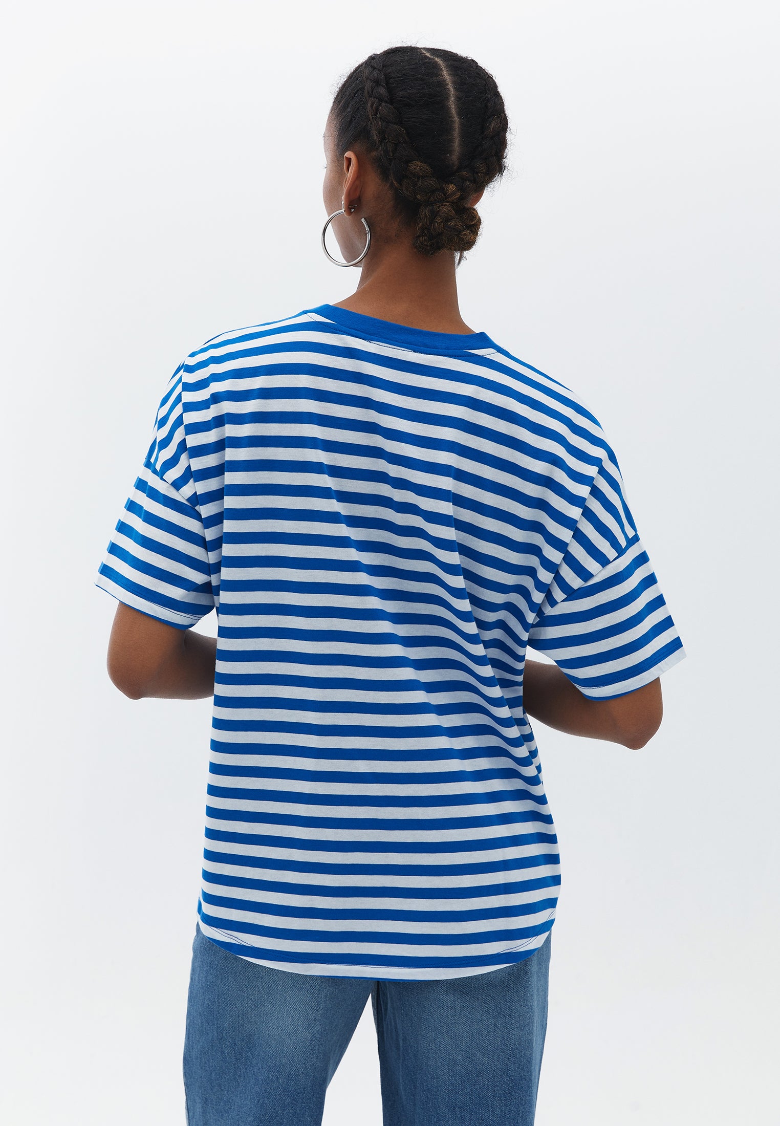 Oversize tunic t-shirt - BLUE STRIPE