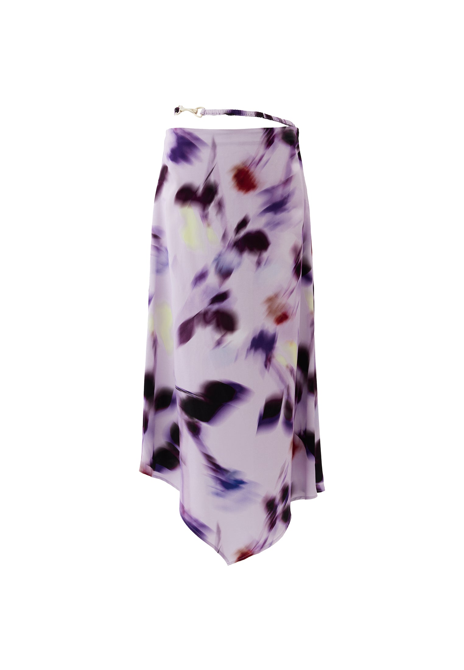 High Waist Long Skirt With Asymmetric Buckle Detail - BLUR COMB