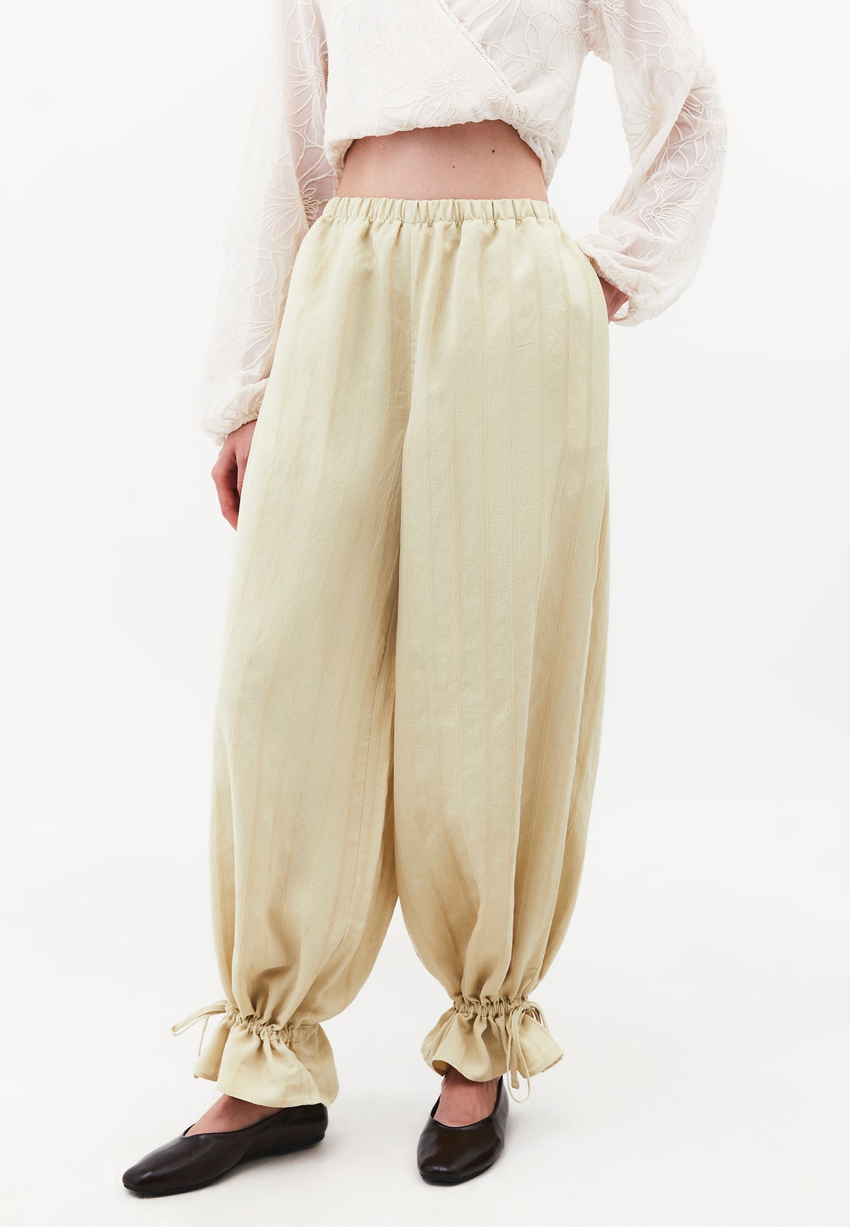 Tie-Waist High Rise Jogger Pants - BOG