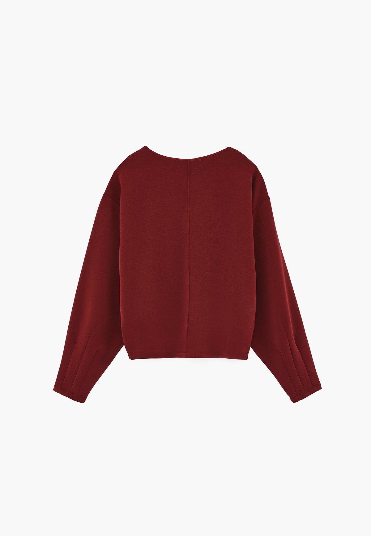 High Neck Long Sleeve Sweatshirt - CABERNET