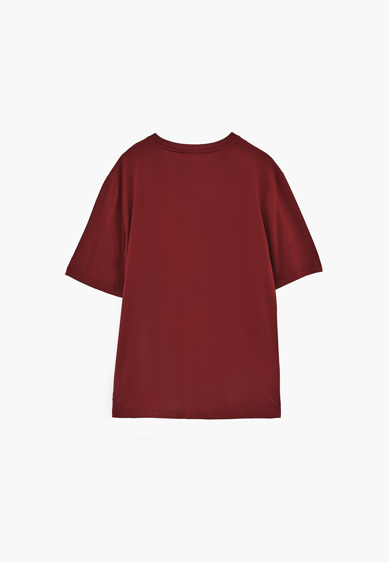 Crew Neck Oversize Tunic T-Shirt - CABERNET
