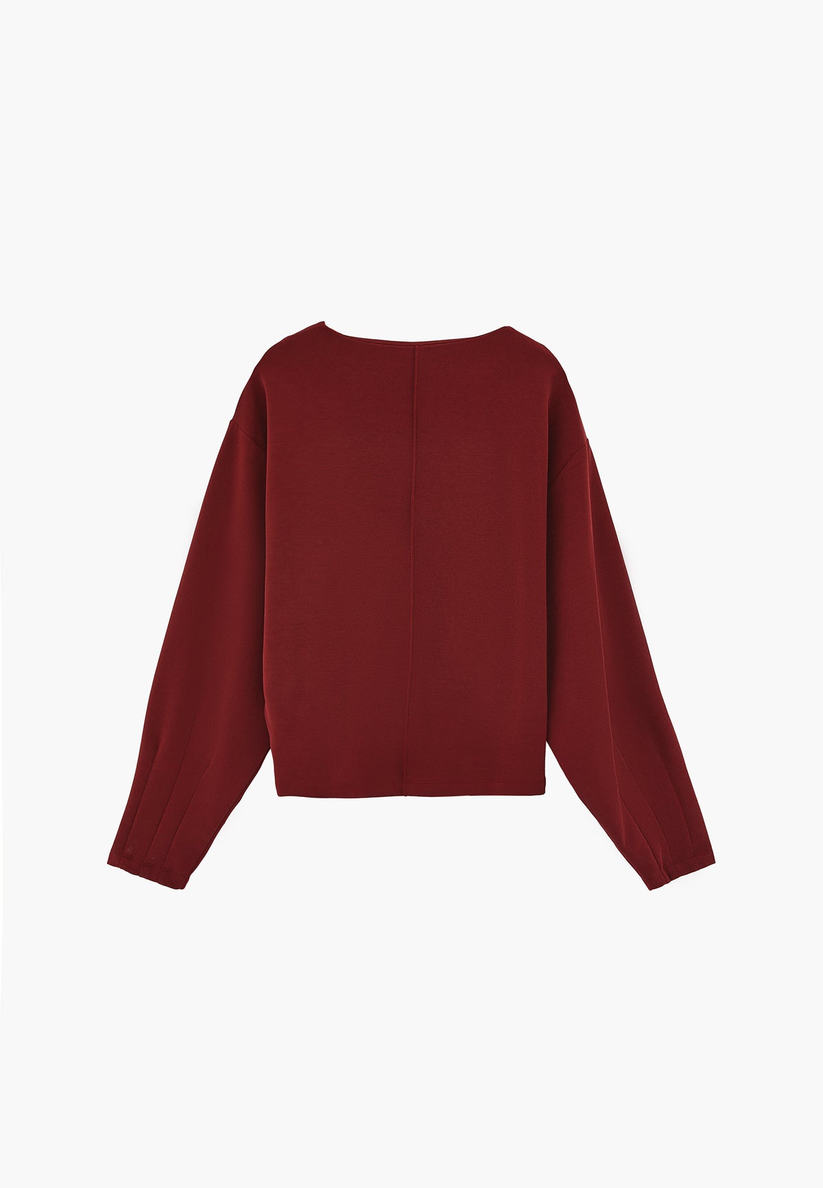 High Neck Long Sleeve Sweatshirt - CABERNET