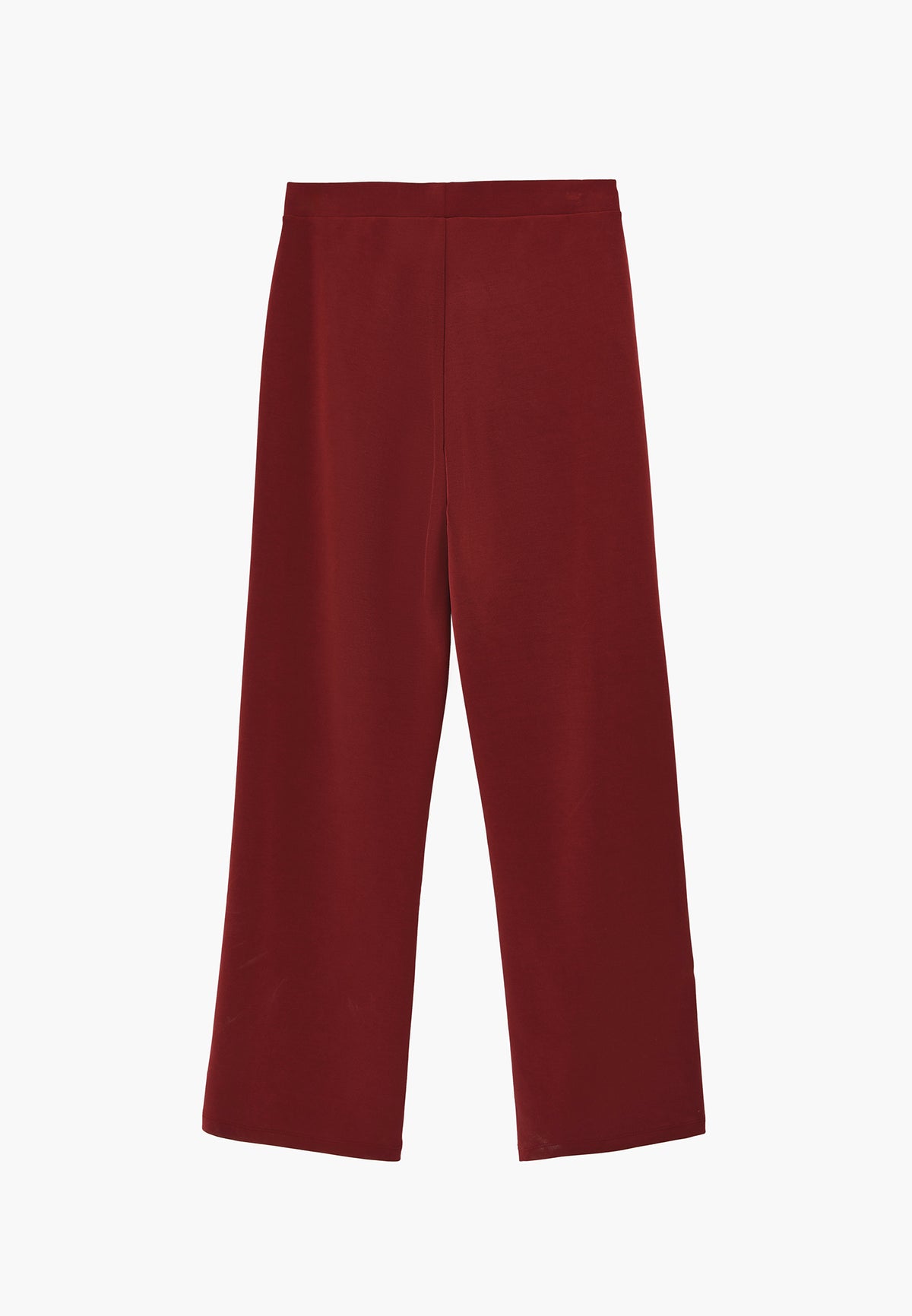 Women High Waist Straight Leg Pocket Detail Pants - CABERNET