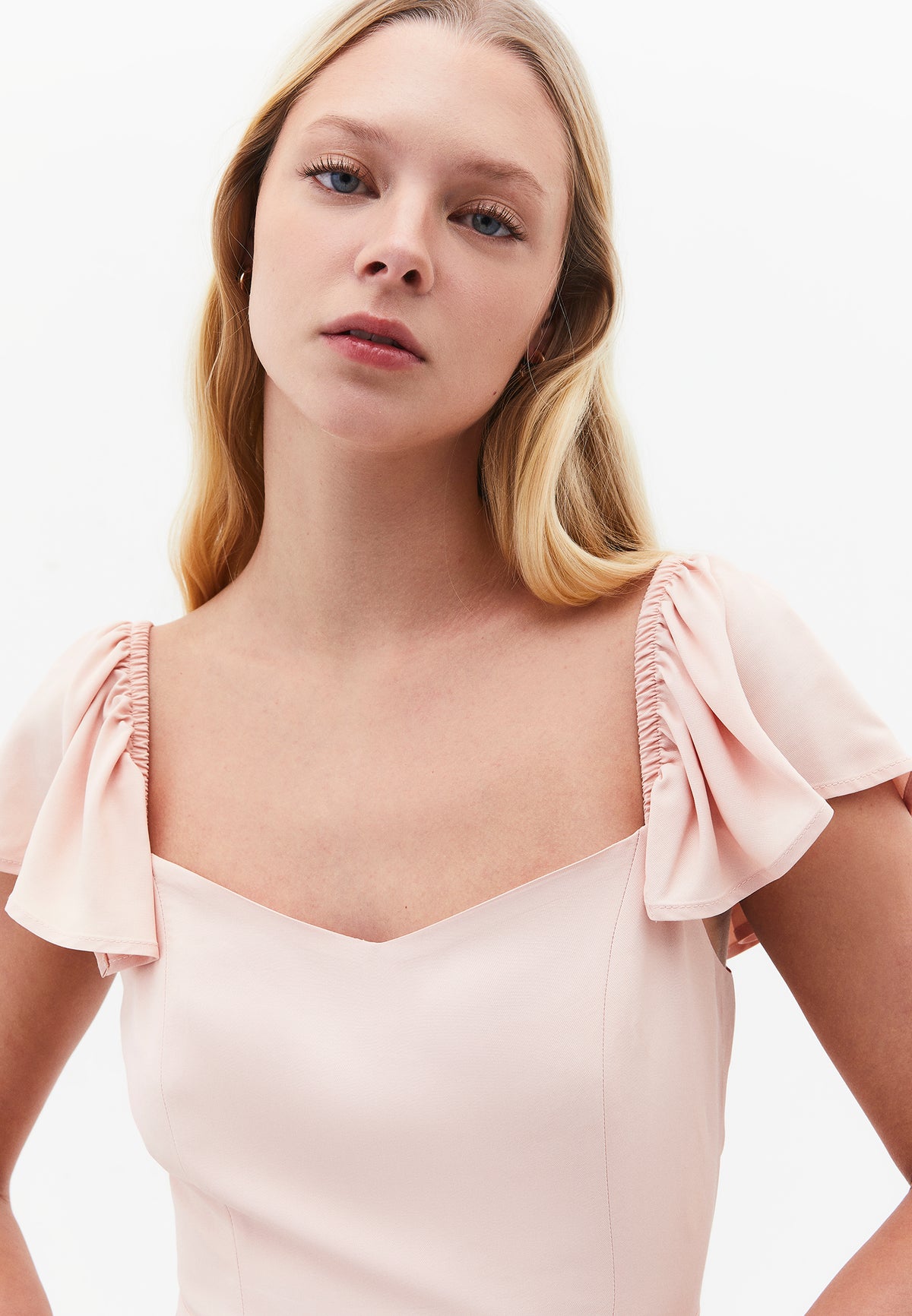 Sweetheart Neckline Midi Dress - CAMEO ROSE