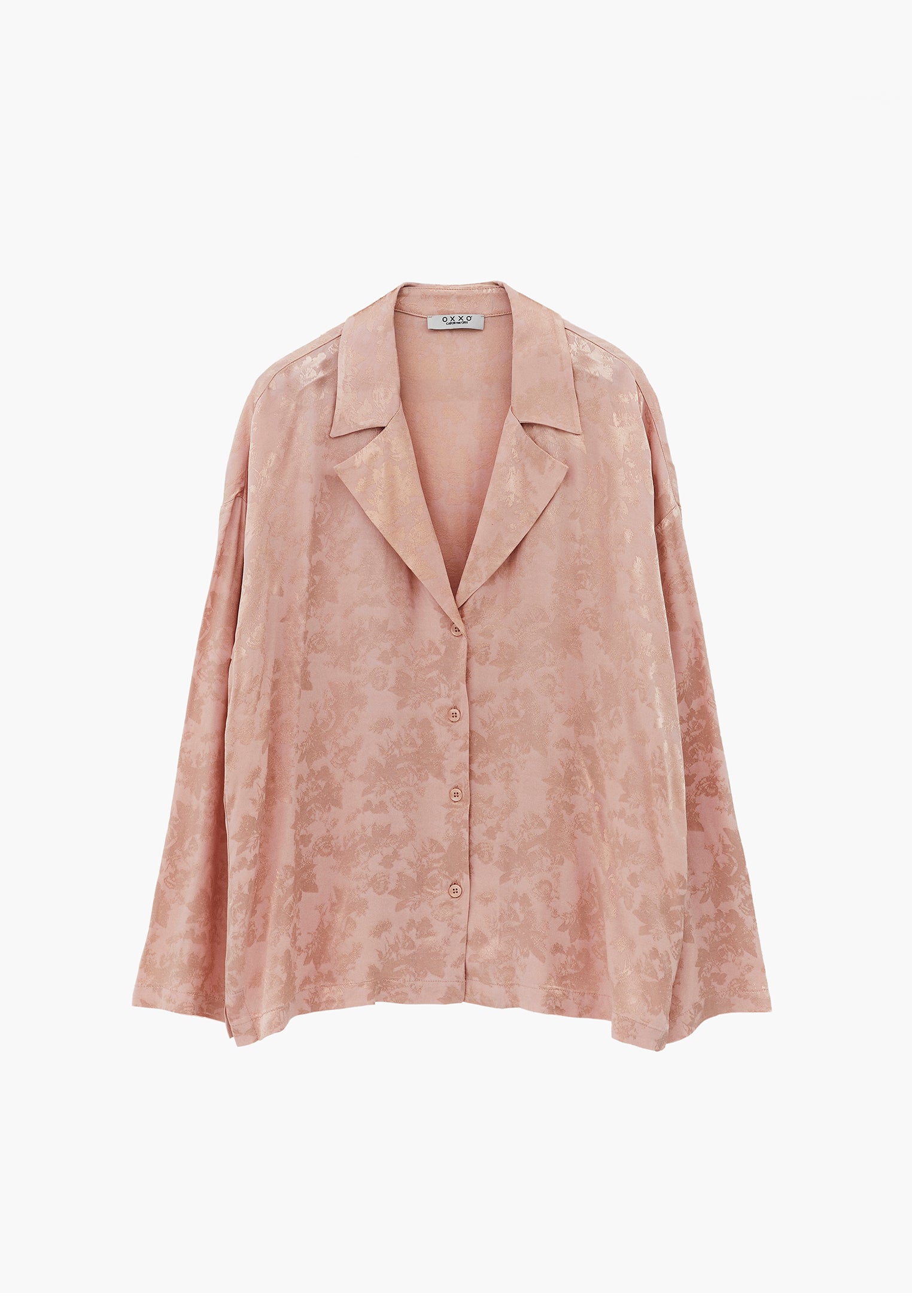 Long Sleeve Oversize Shirt With Button Details - CAMEO ROSE
