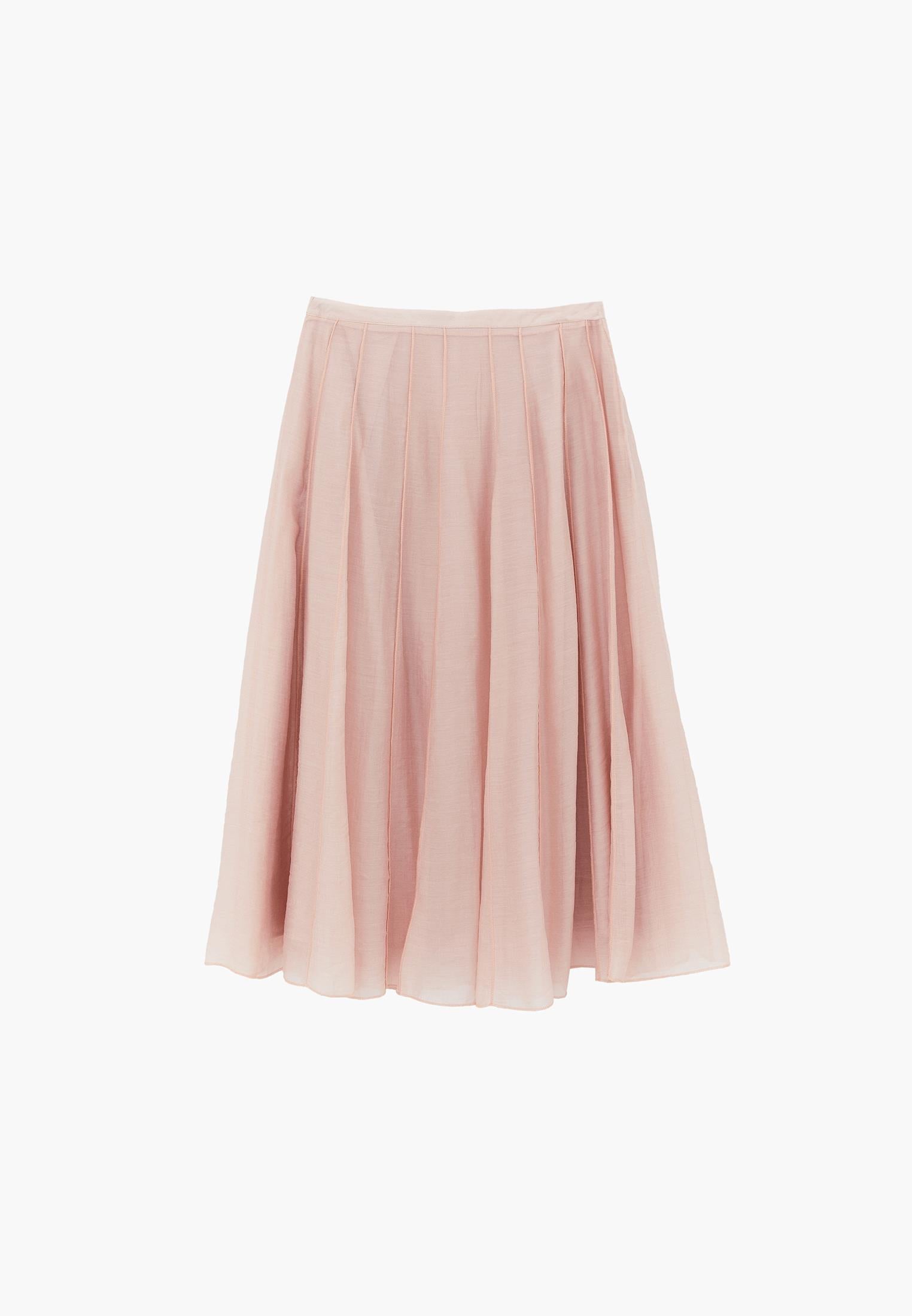 High Waist Flared Midi Skirt - CAMEO ROSE