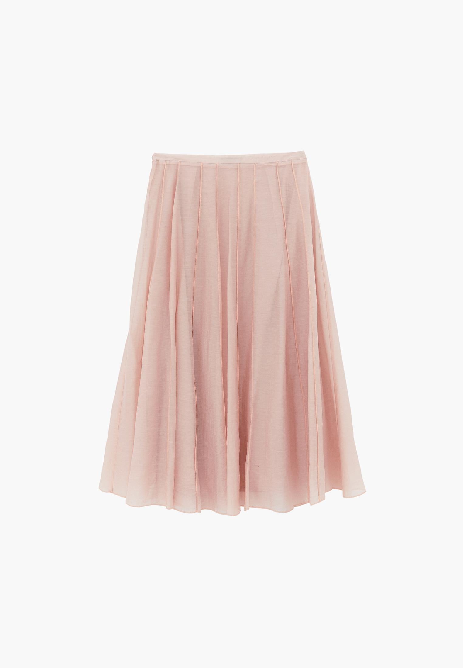 High Waist Flared Midi Skirt - CAMEO ROSE