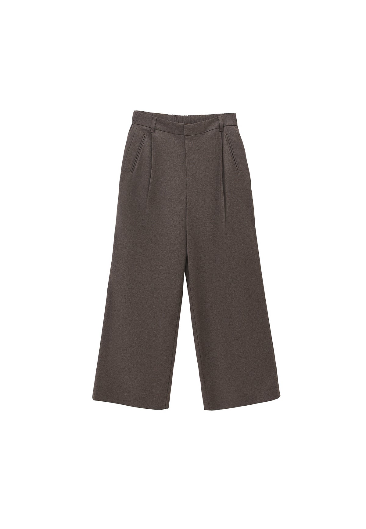 Wide Leg High Waist Trousers - Brown