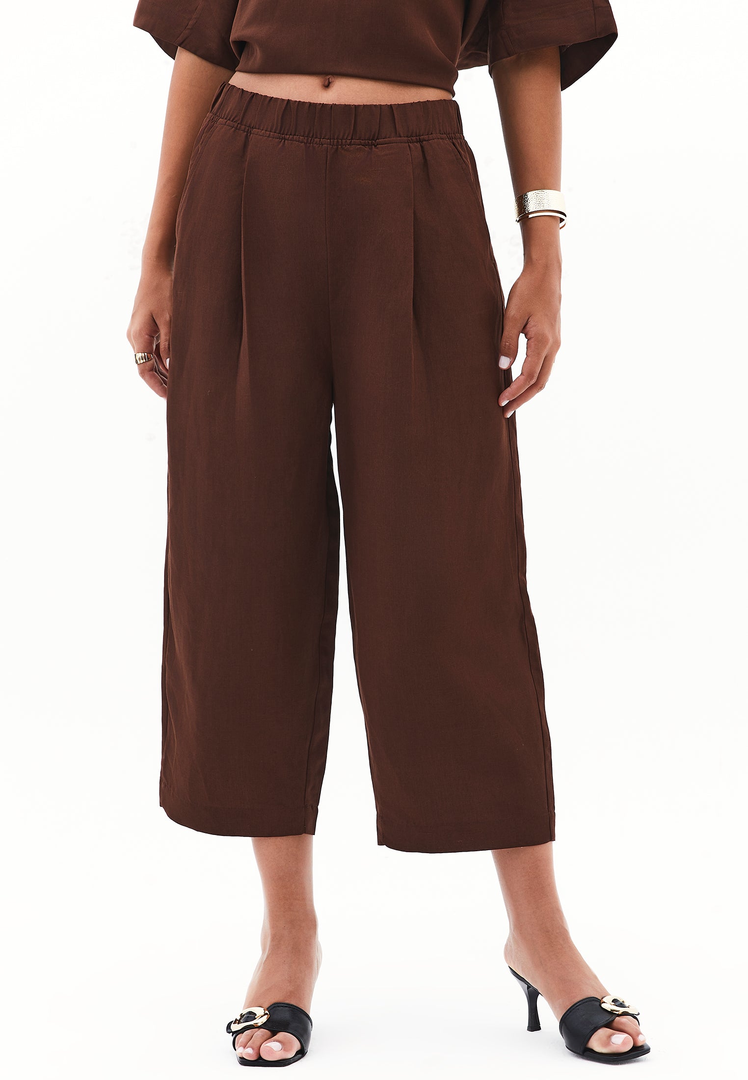 Balloon form pants - CHICORY COFFEE