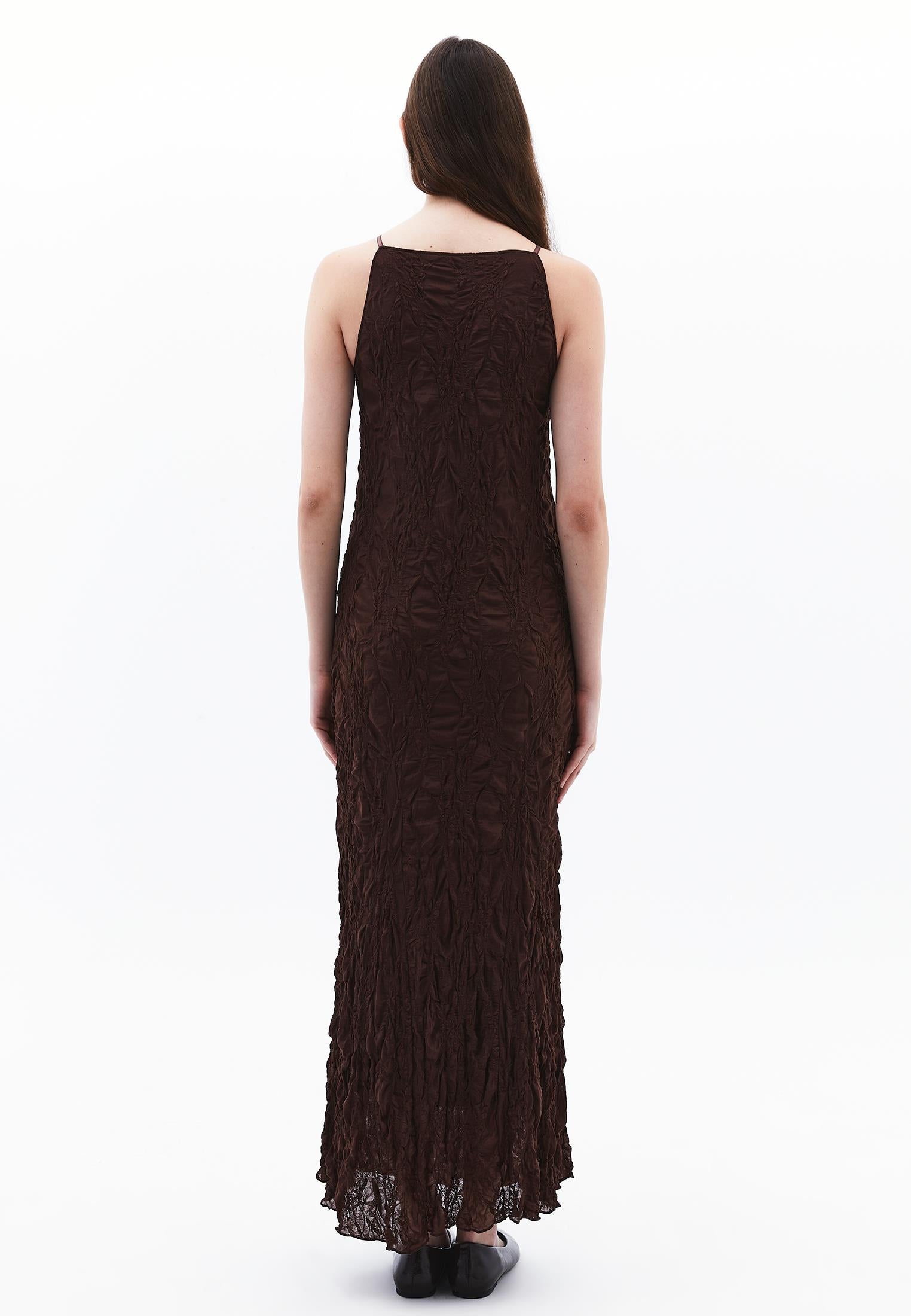 Long Lace Dress - CHICORY COFFEE