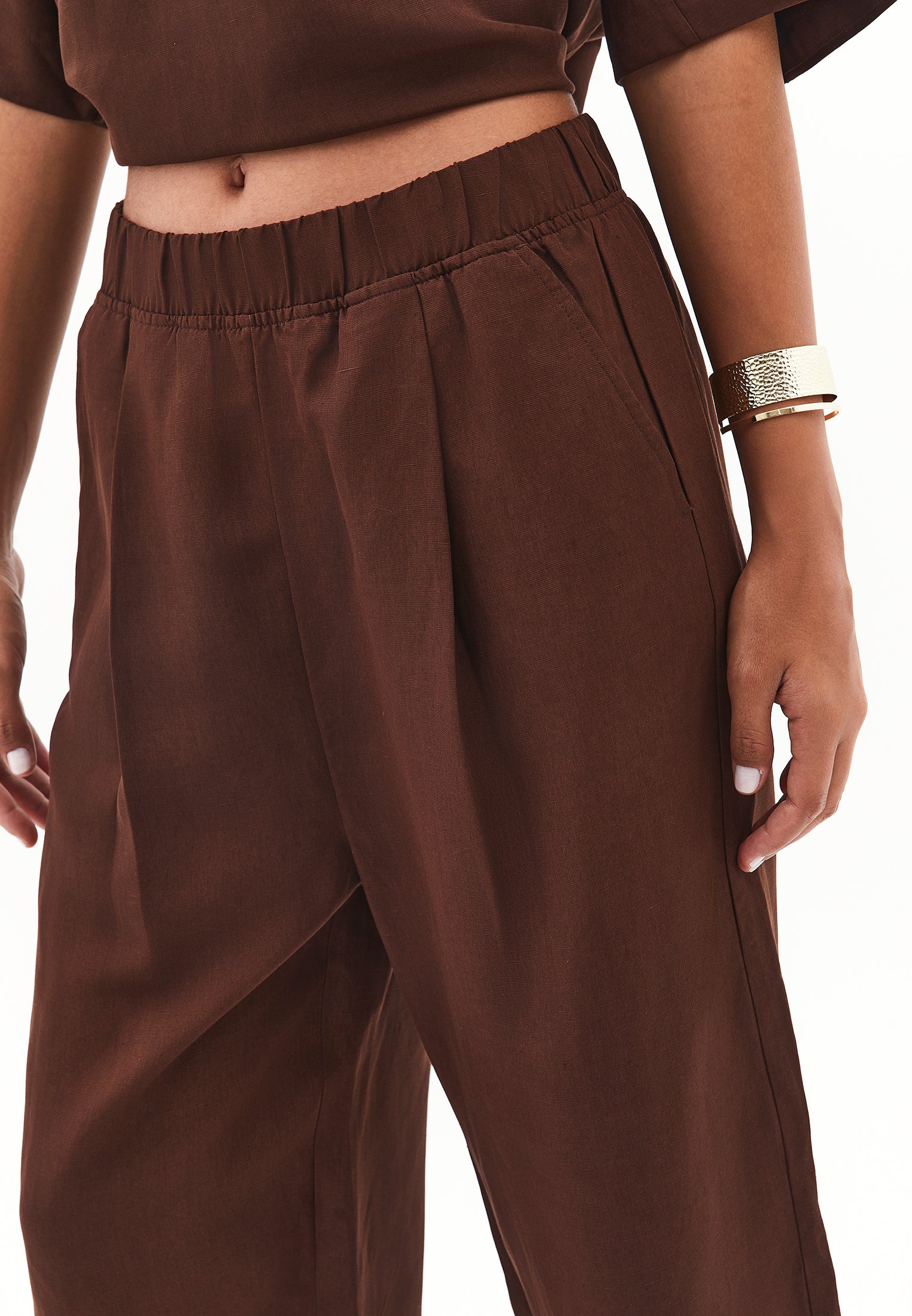 Balloon form pants - CHICORY COFFEE