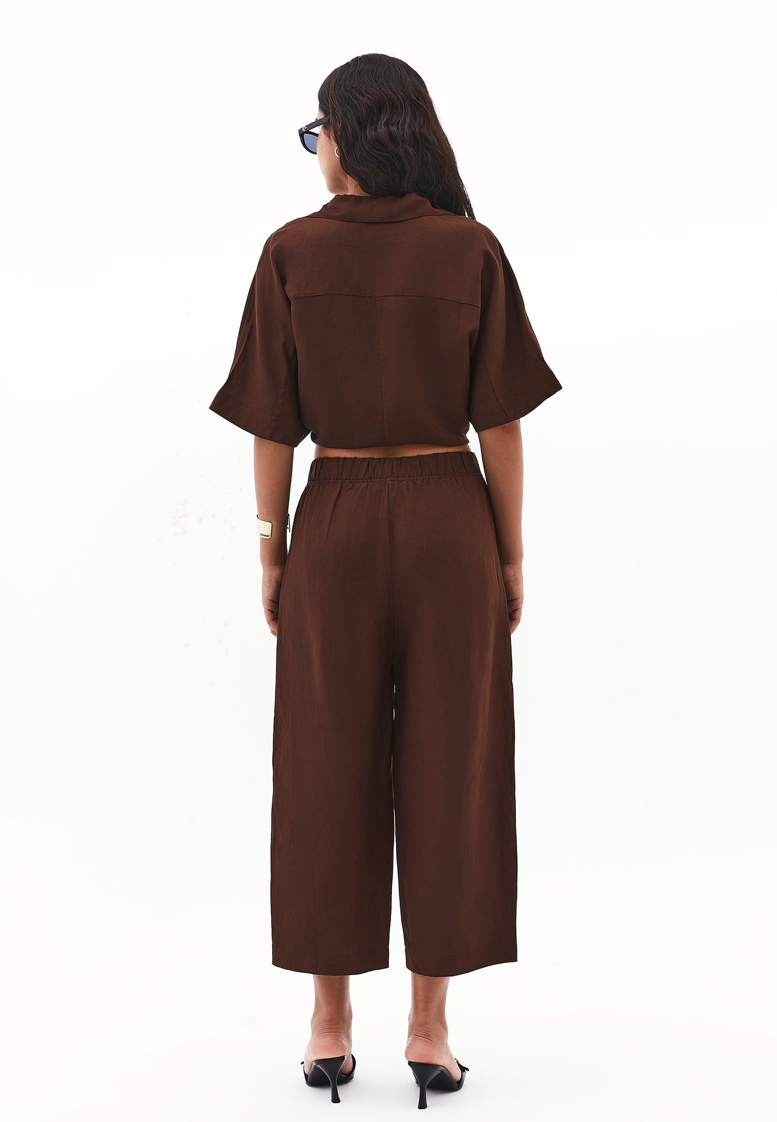 Balloon form pants - CHICORY COFFEE