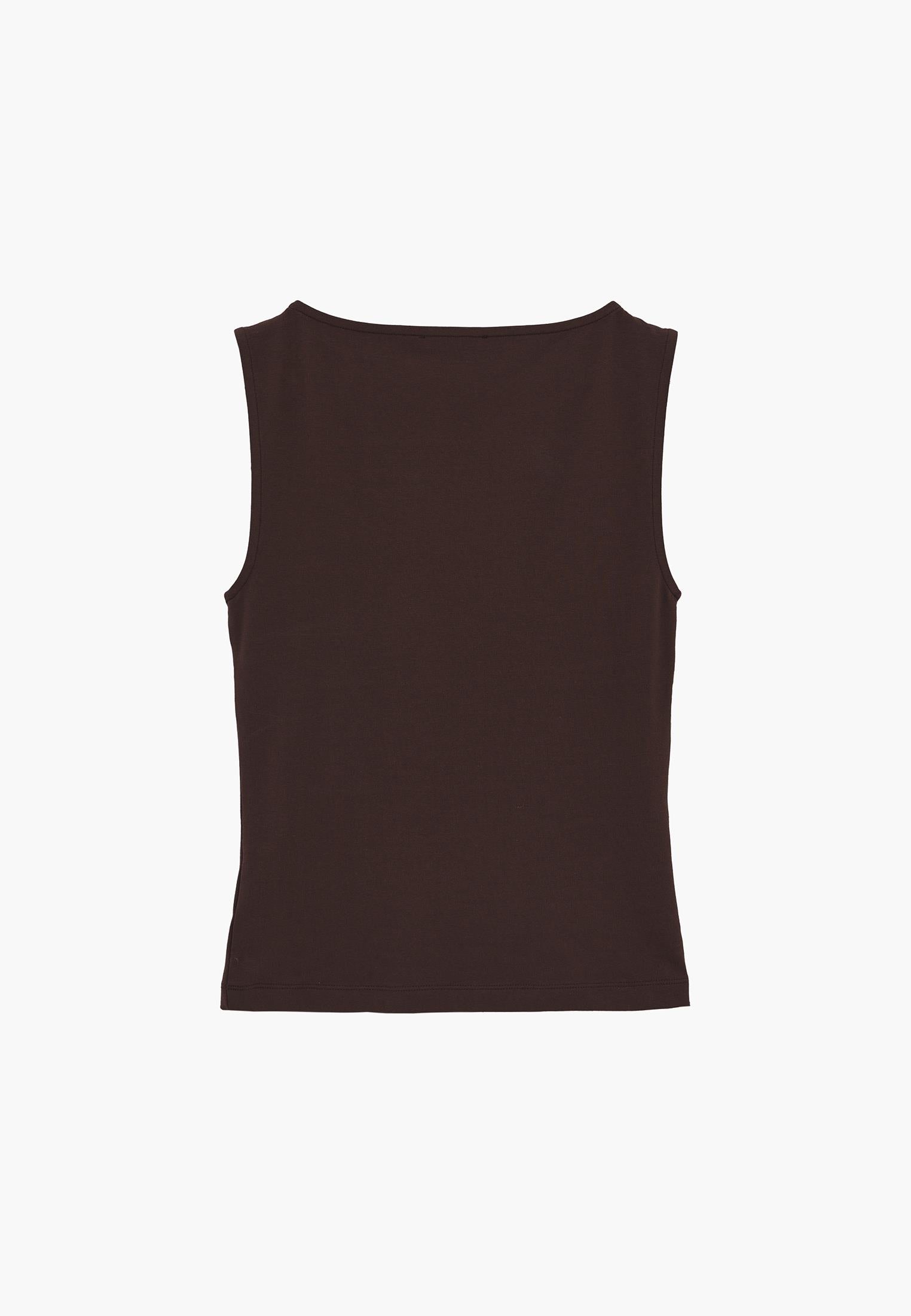 Boat Neck Tank Top - CHICORY COFFEE