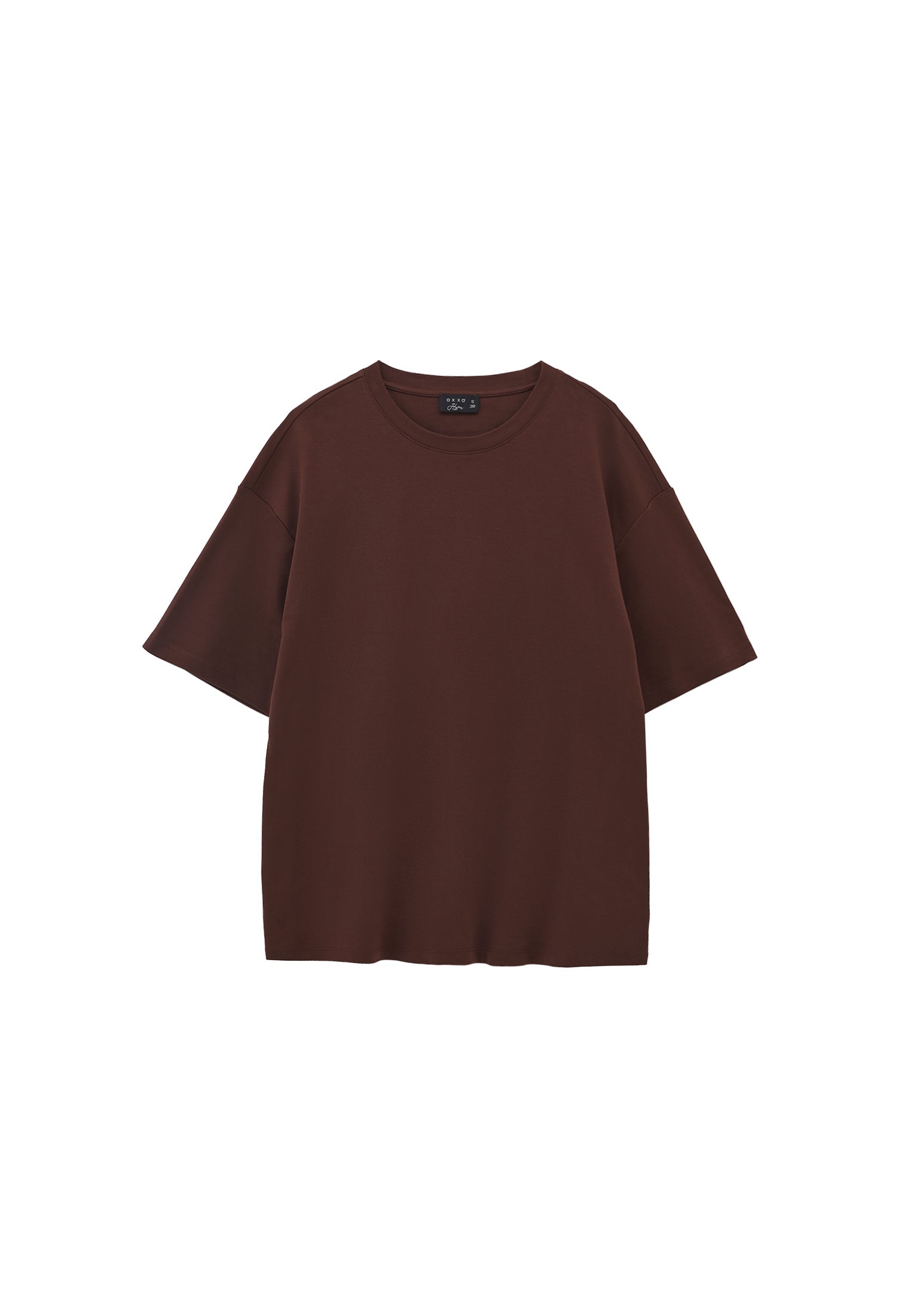 Oversized cotton t-shirt - CHICORY COFFEE