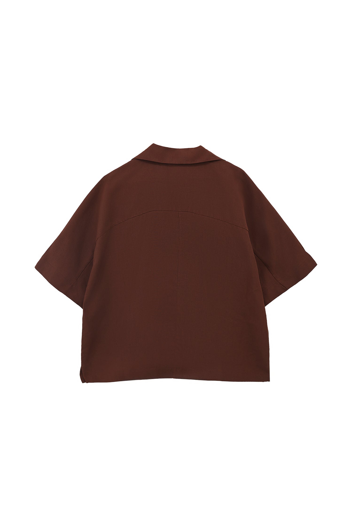 Polo neck oversize blouse - CHICORY COFFEE
