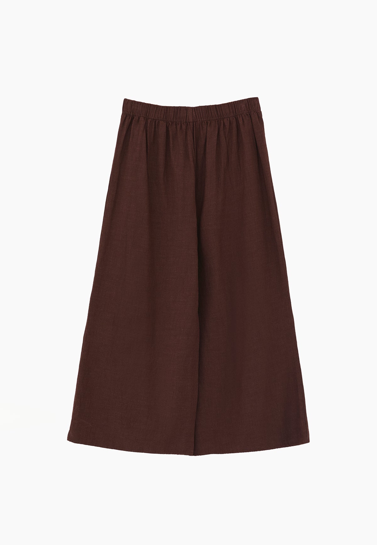 Elastic Wide Leg High Waist Pants - Brown