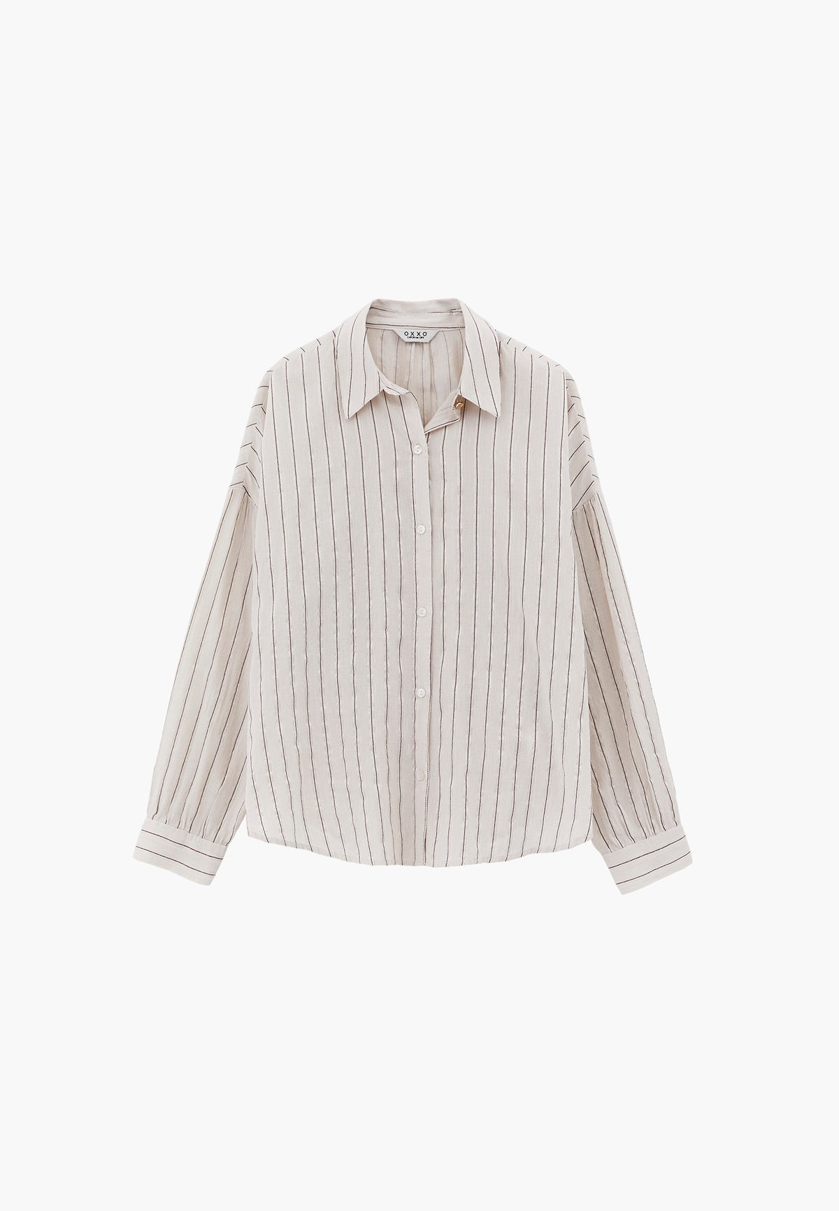 Striped Button Detailed Oversize Shirt - CHICORY STRIPE