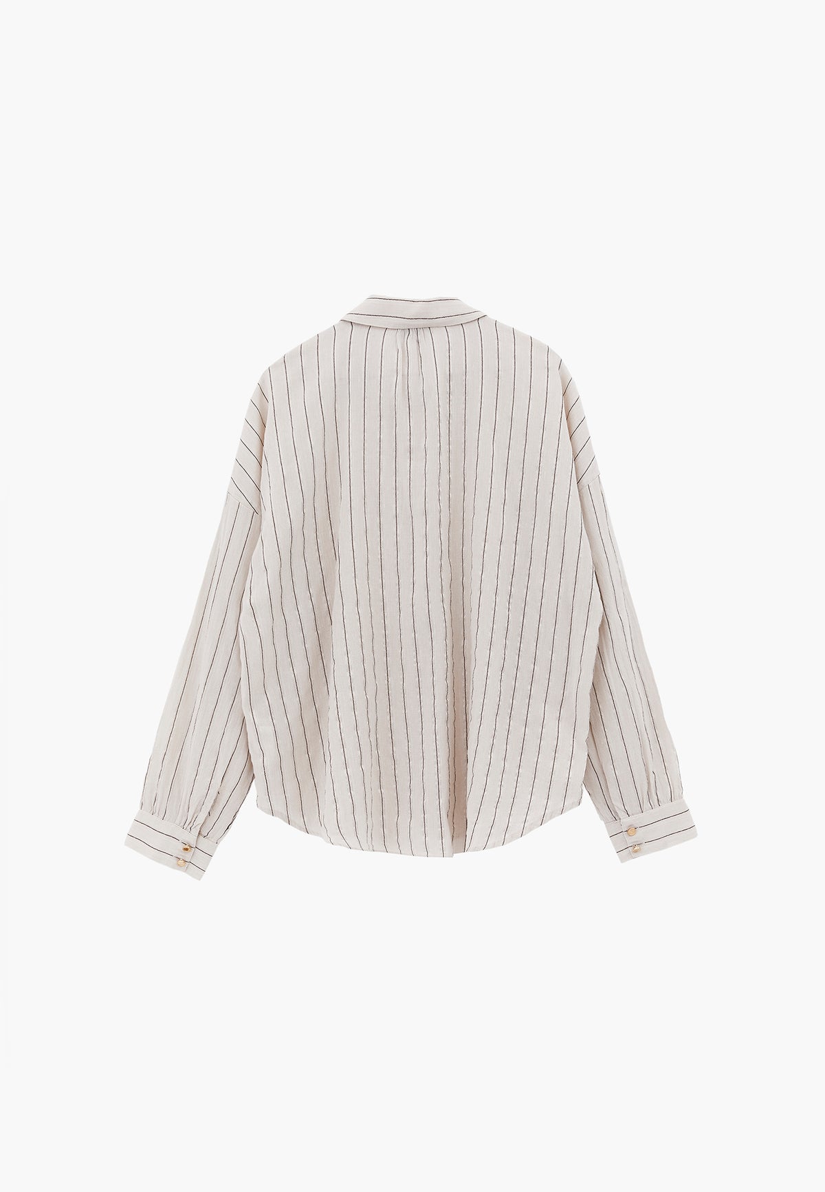 Striped Button Detailed Oversize Shirt - CHICORY STRIPE